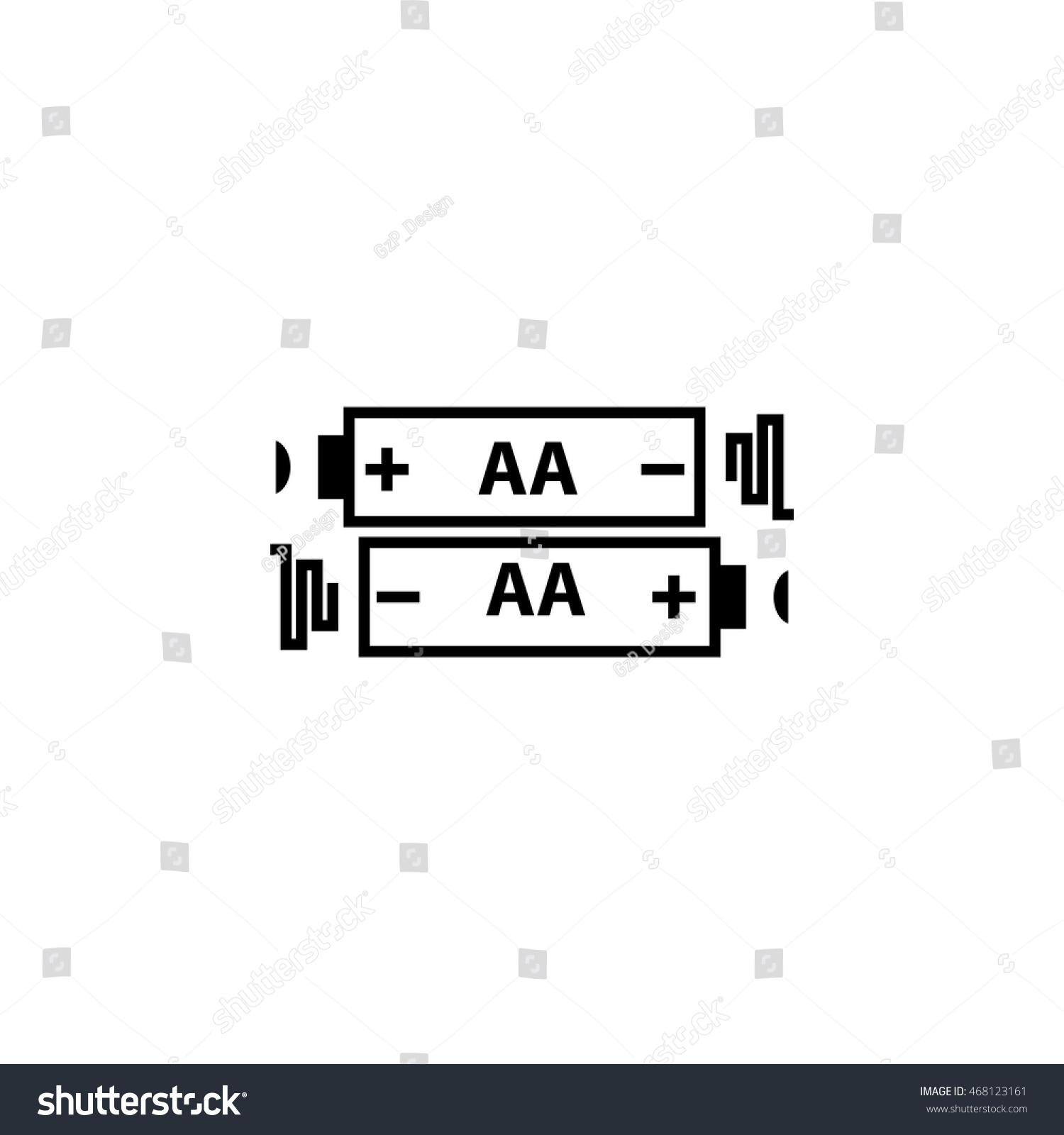 Aa Battery Icon Vector Illustration Stock Vector 468123161 Shutterstock