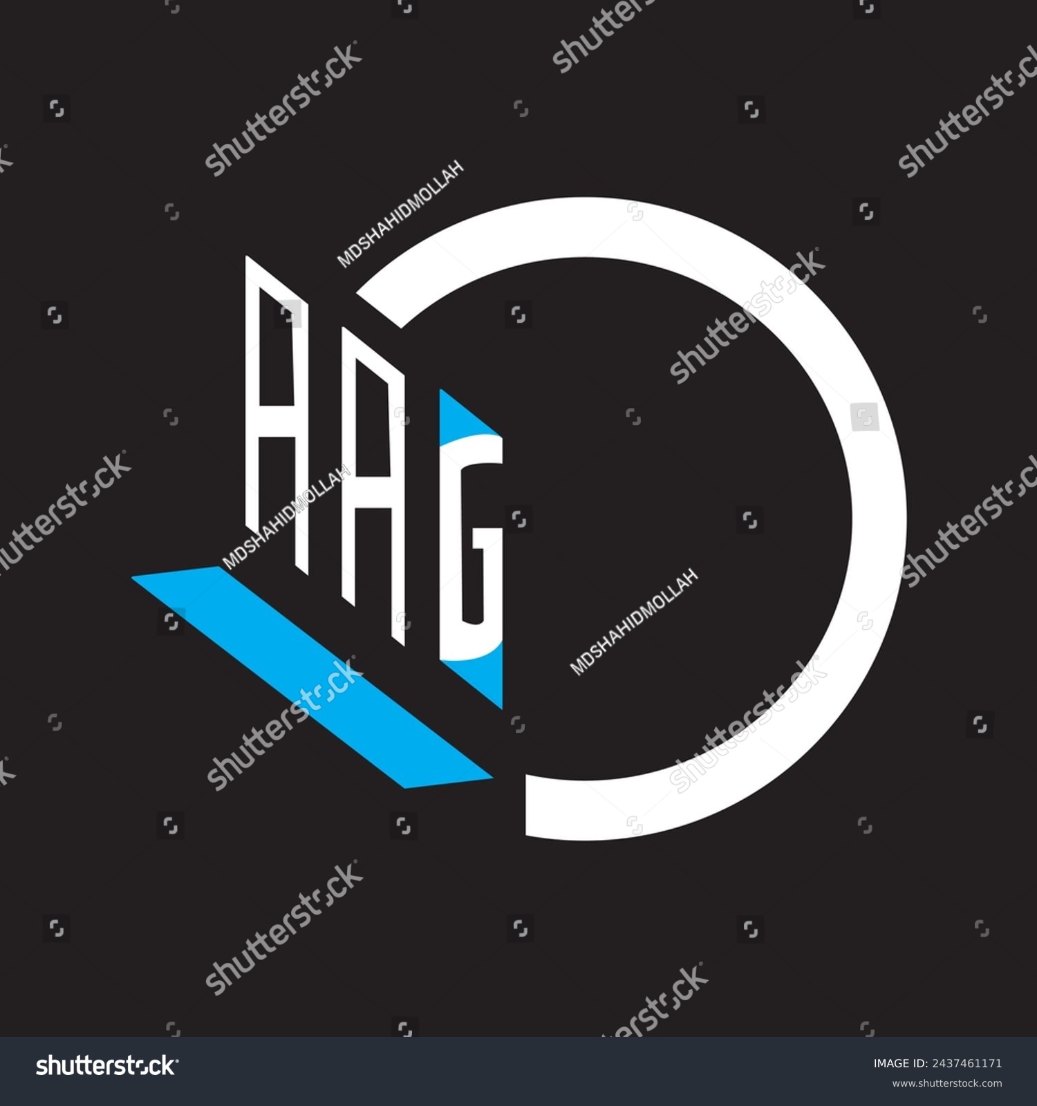 SVG of AAG letter logo vector design  blue an white, black color background ABG letter logo - icon design
 svg