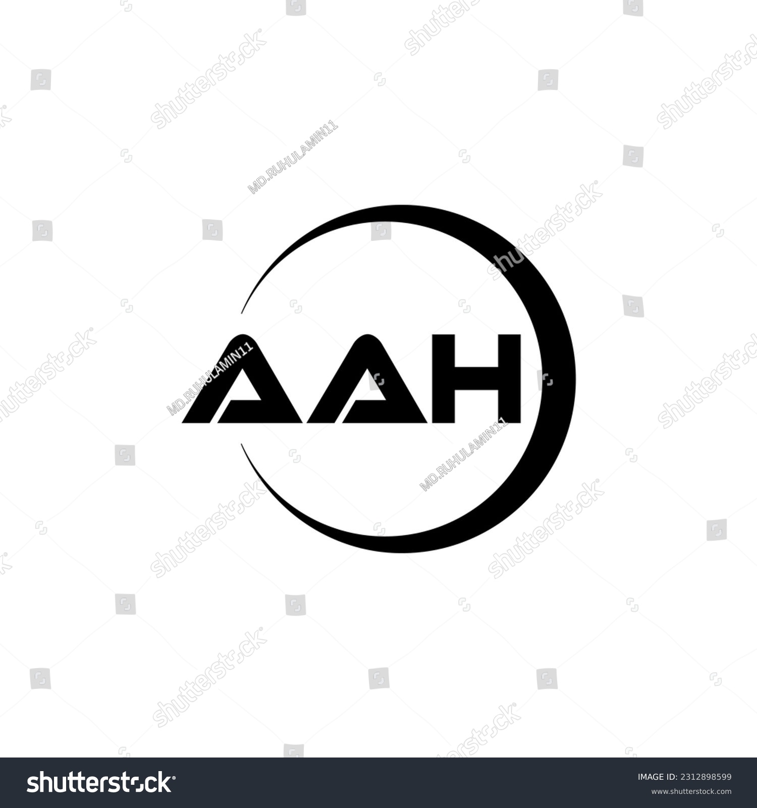 SVG of AAH letter logo design in illustration. Vector logo, calligraphy designs for logo, Poster, Invitation, etc. svg