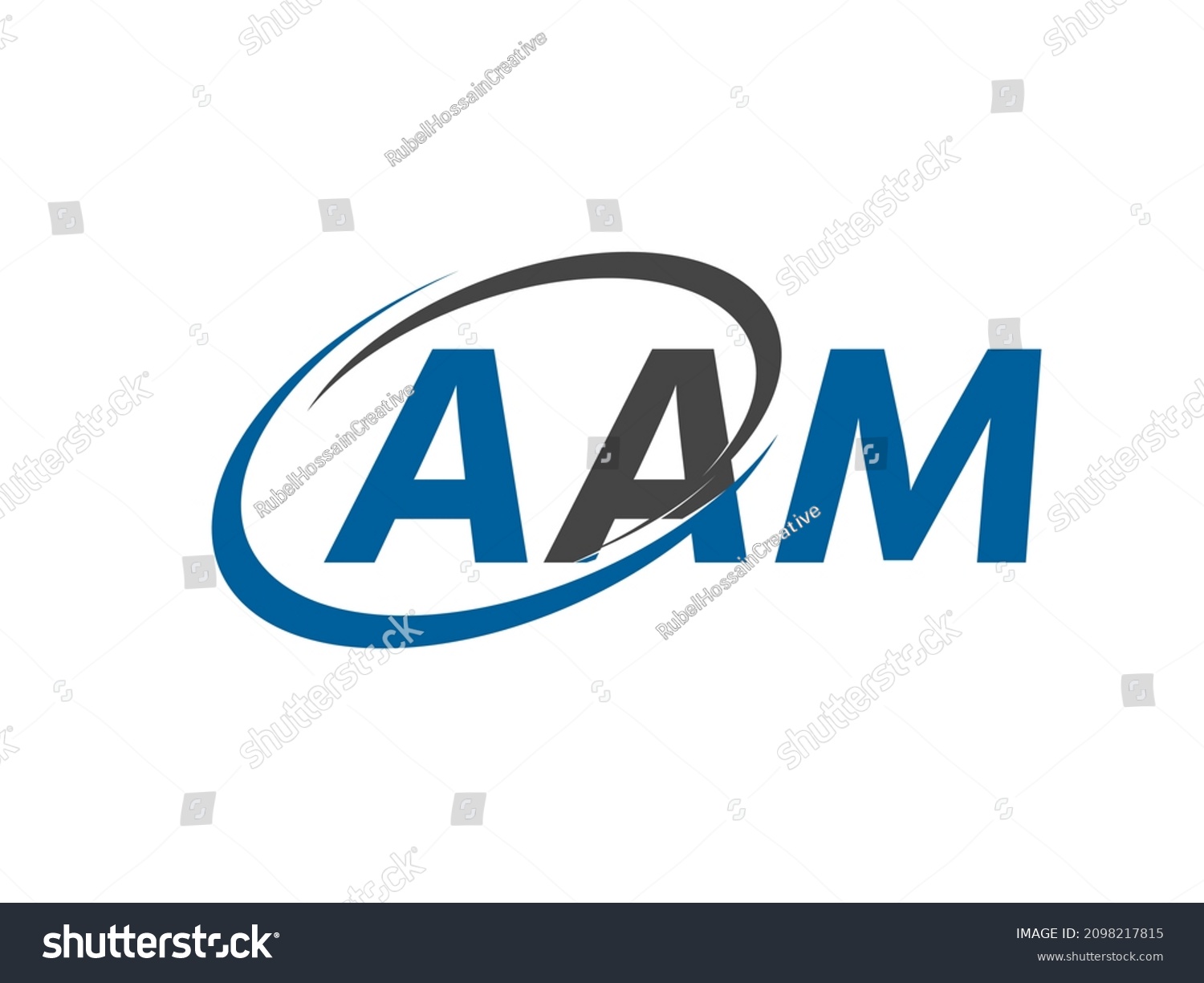 Aam Letter Creative Modern Elegant Swoosh Stock Vector (royalty Free 