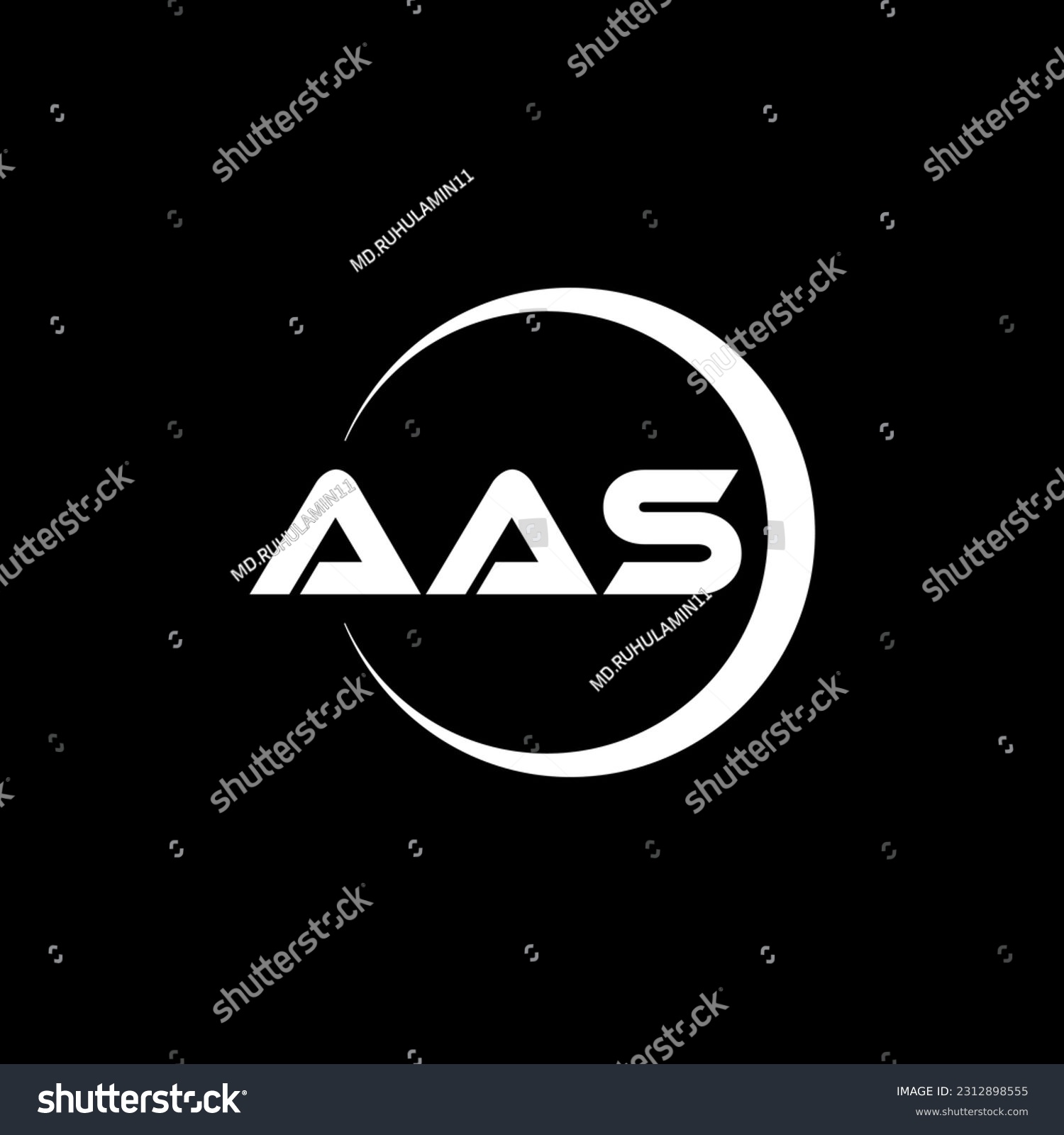 SVG of AAS letter logo design in illustration. Vector logo, calligraphy designs for logo, Poster, Invitation, etc. svg