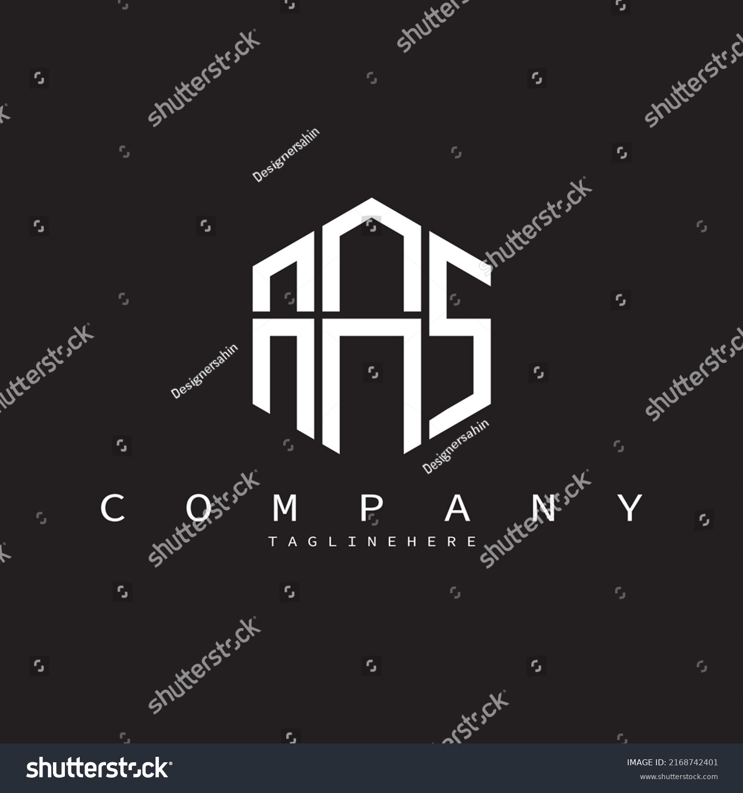 Aas Letter Logo Design On Black Stock Vector (Royalty Free) 2168742401 ...