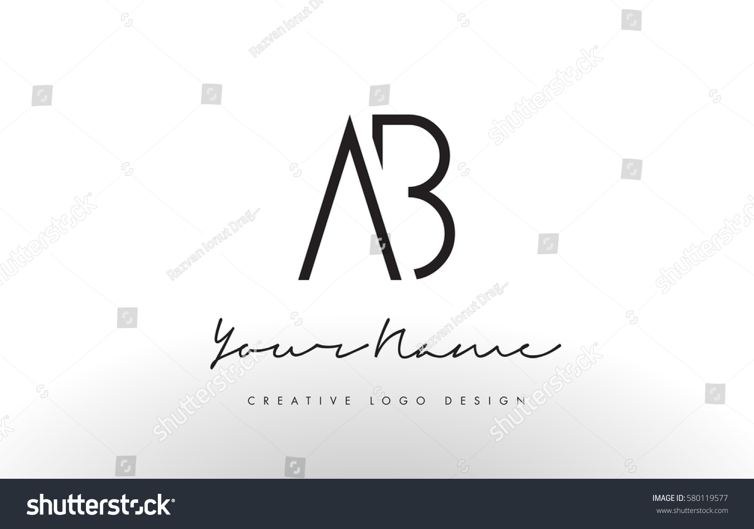 ab letters logo design slim simple stock vector royalty free simple letter design