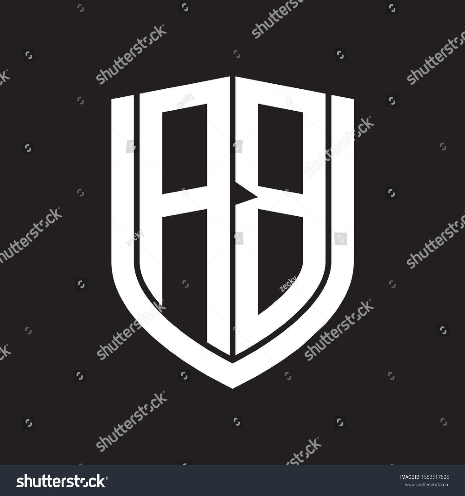 Ab Logo Monogram Emblem Shield Design Stock Vector (Royalty Free ...