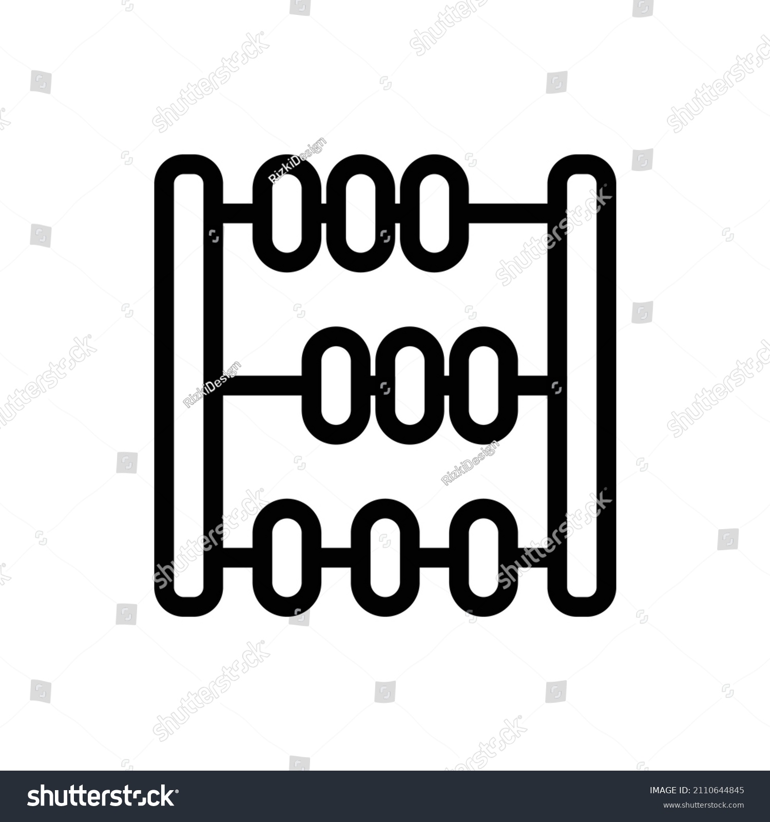 Abacus Outline Icon Abacus Icon Stock Vector (Royalty Free) 2110644845