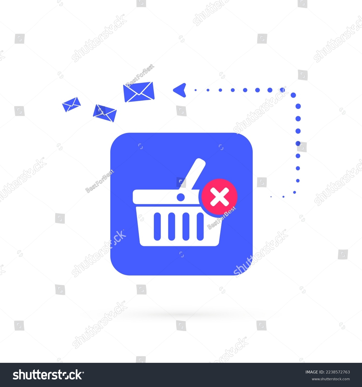 SVG of Abandoned Shopping Cart Recovery Email Strategies vector icon business concept. Sending a marketing email to a customer who has added an item to their shopping abandoned cart but not completed order svg