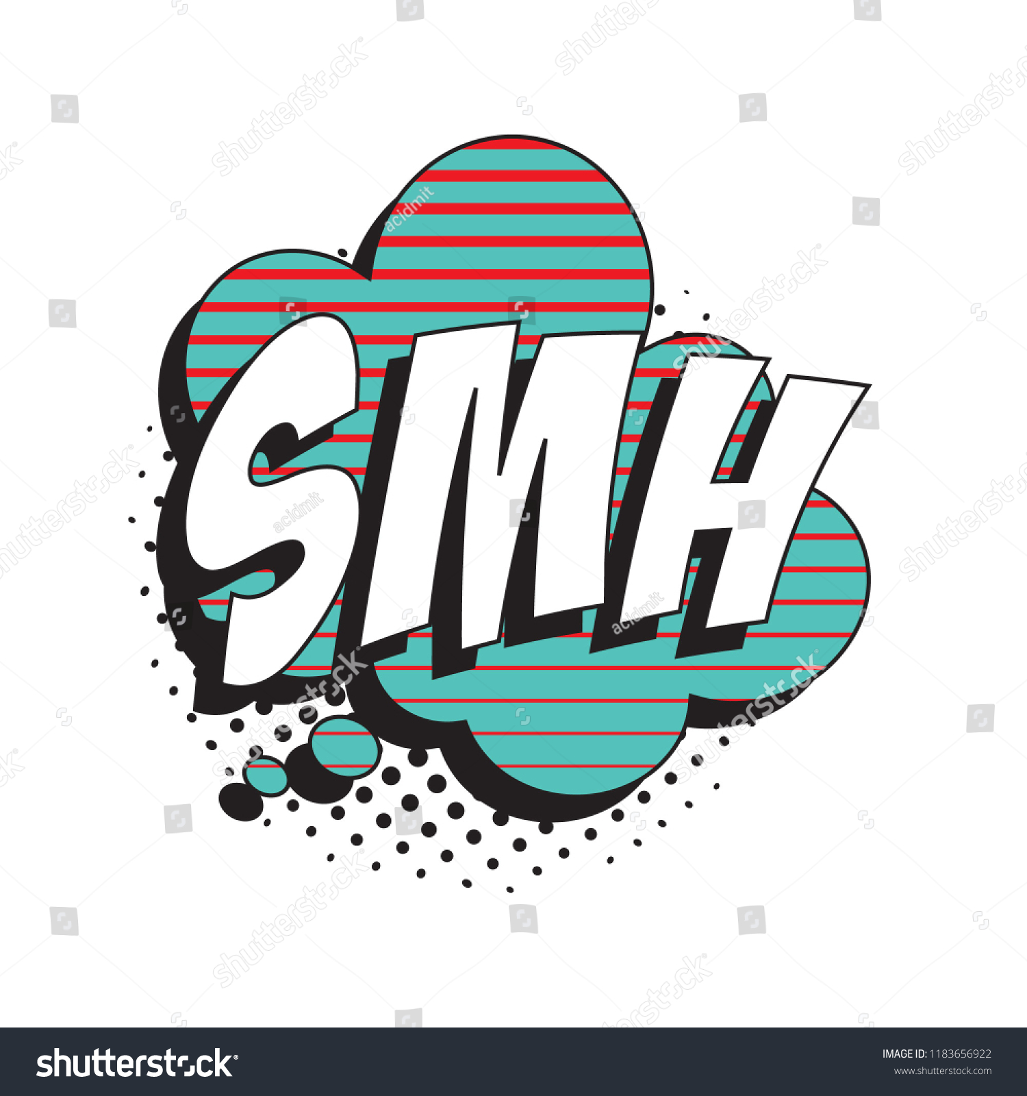 abbreviation smh shaking my head retro stock vector royalty free