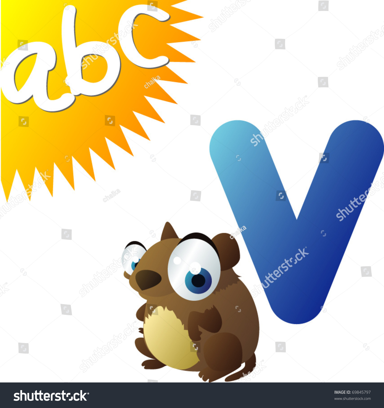 Abc Animals V Vole Stock Vector (Royalty Free) 69845797
