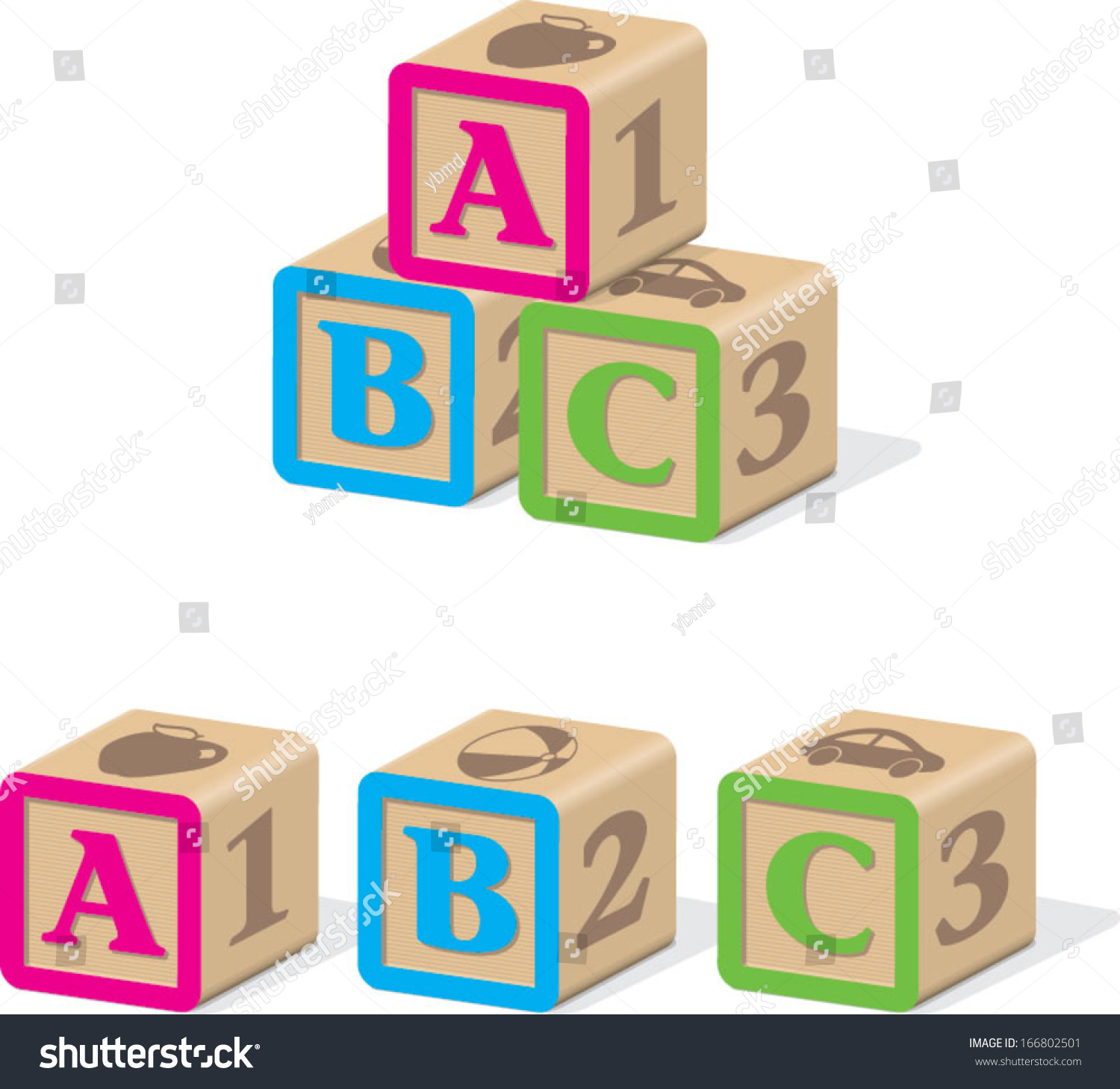 Download Abc Baby Blocks Stock Vector 166802501 - Shutterstock