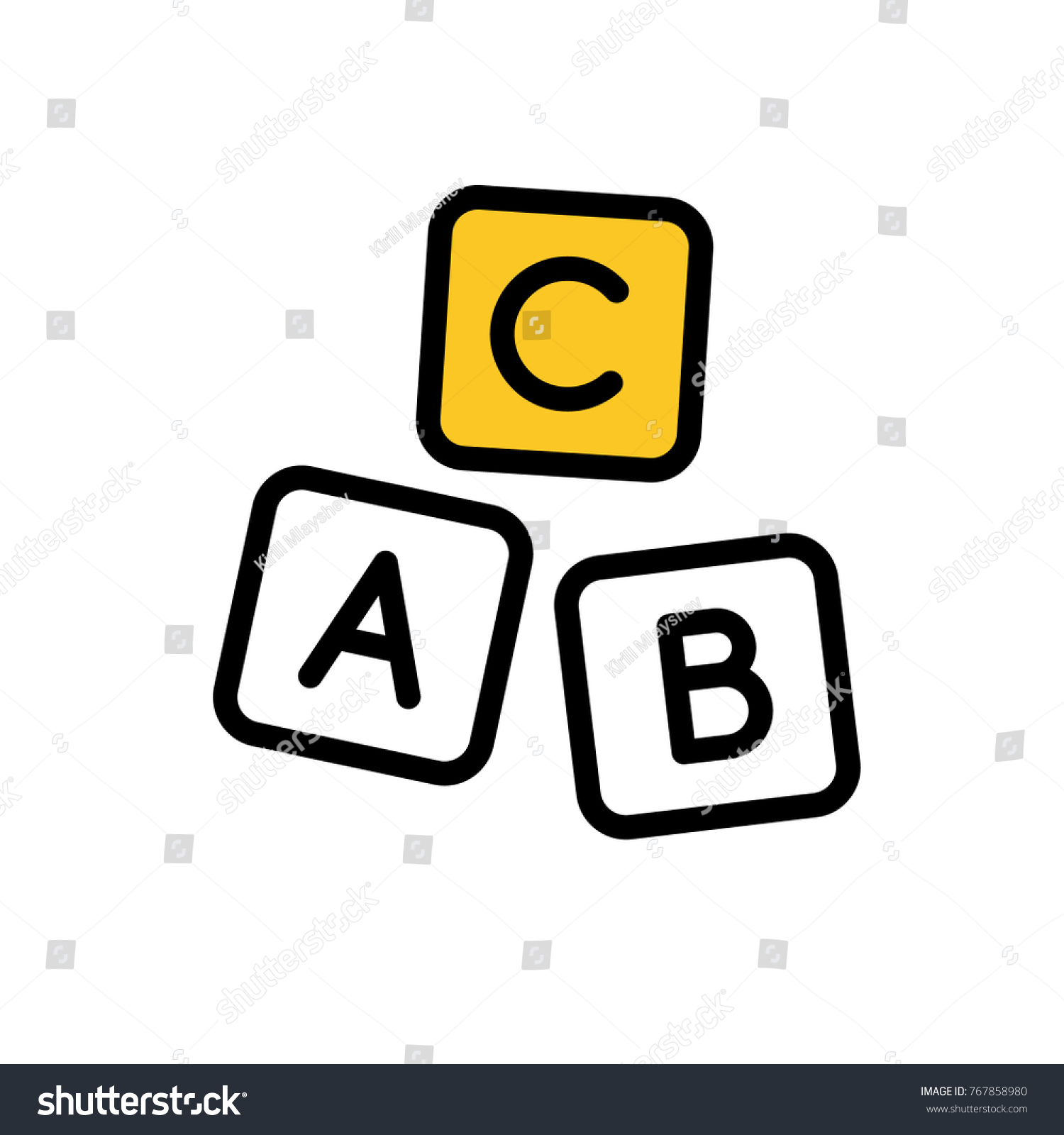 Abc Cube Vector Icon Stock Vector (Royalty Free) 767858980 | Shutterstock