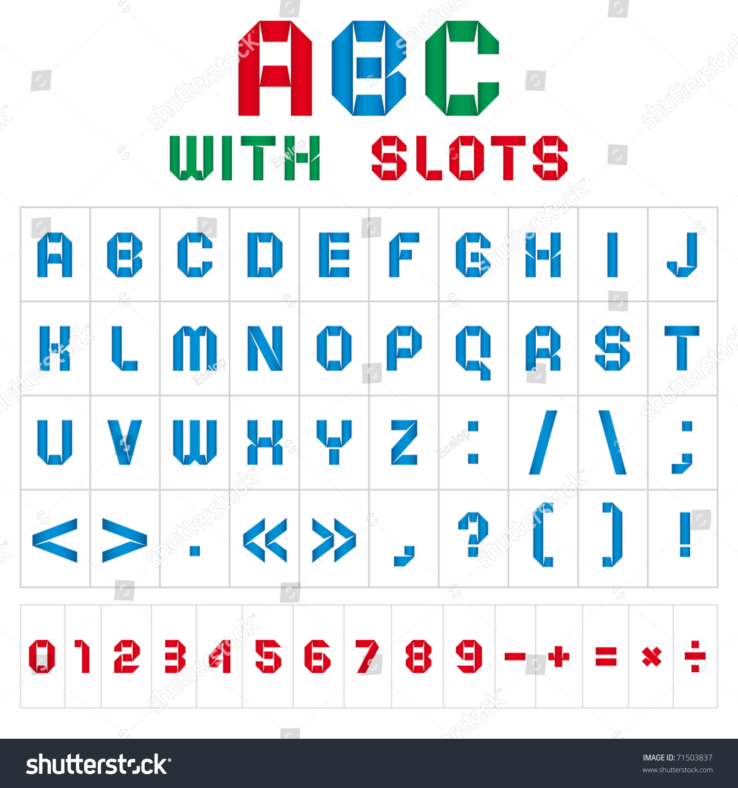 Abc Font Font Slots Roman Alphabet Stock Vector Royalty Free