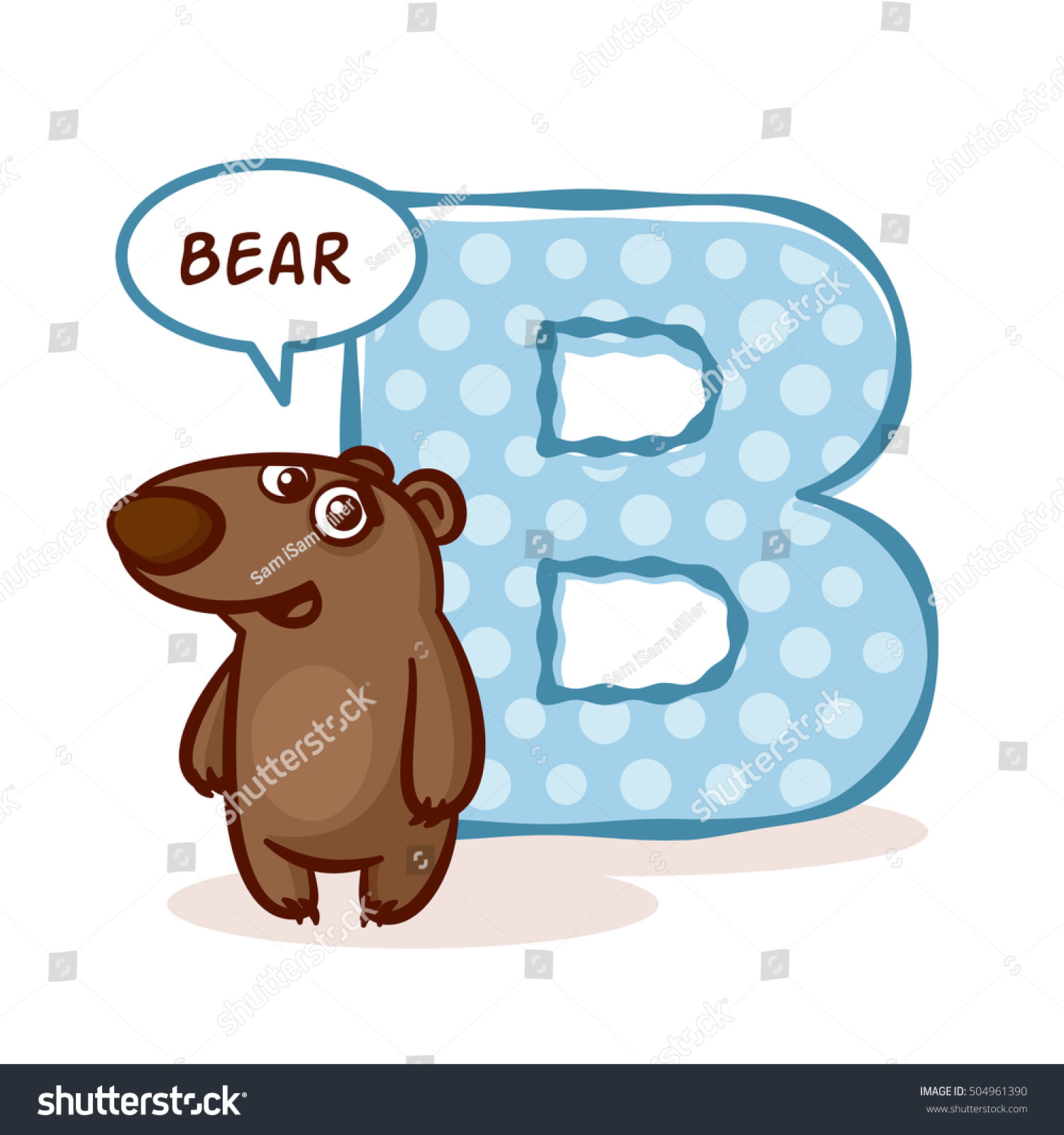 Abc Zoo Alphabet Letter B Bear Stock Vector (Royalty Free) 504961390 ...