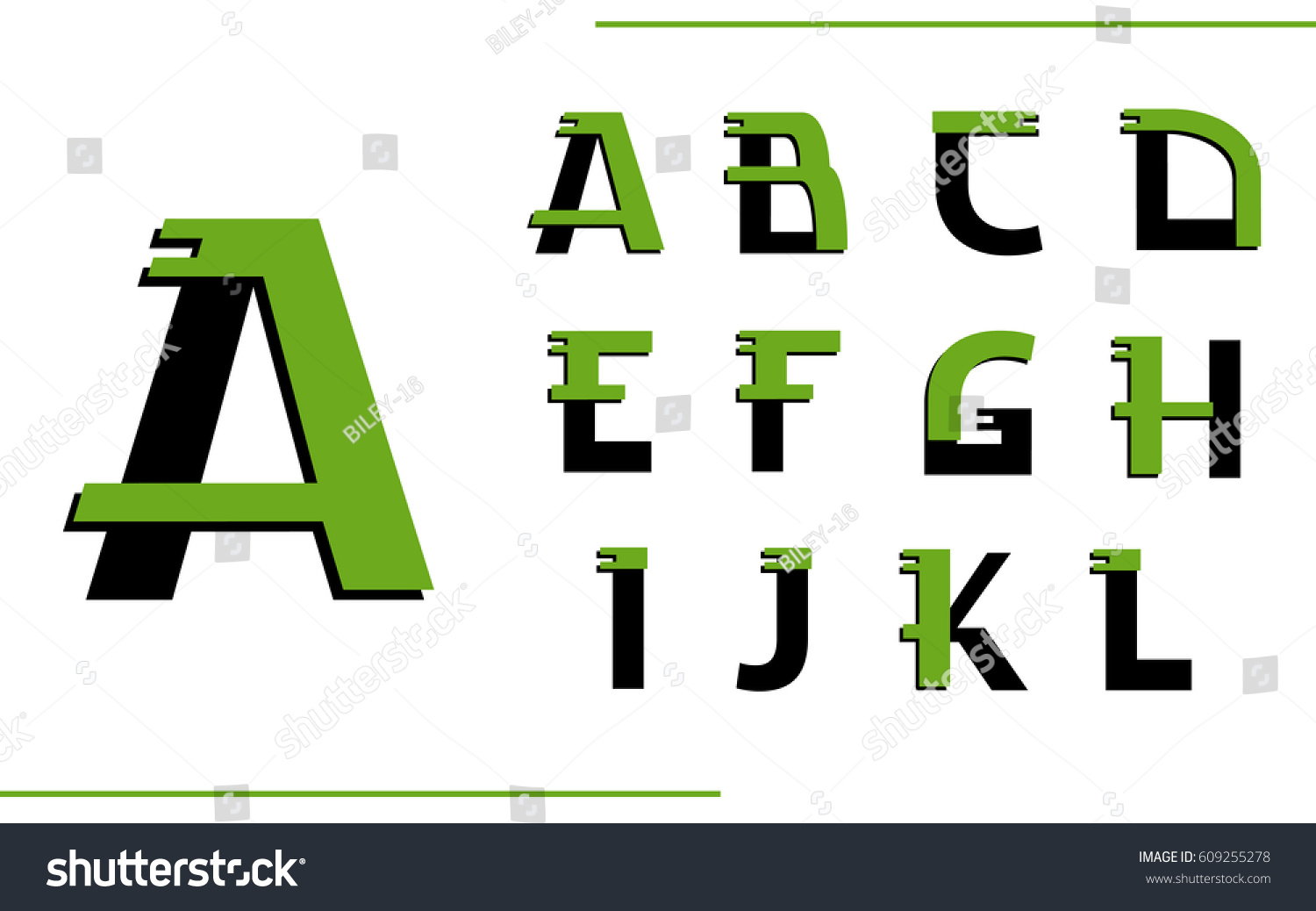 Worksheet A B C D In Vertical Letter abcd english alphabet efghijkleducation design set stock vector efghij