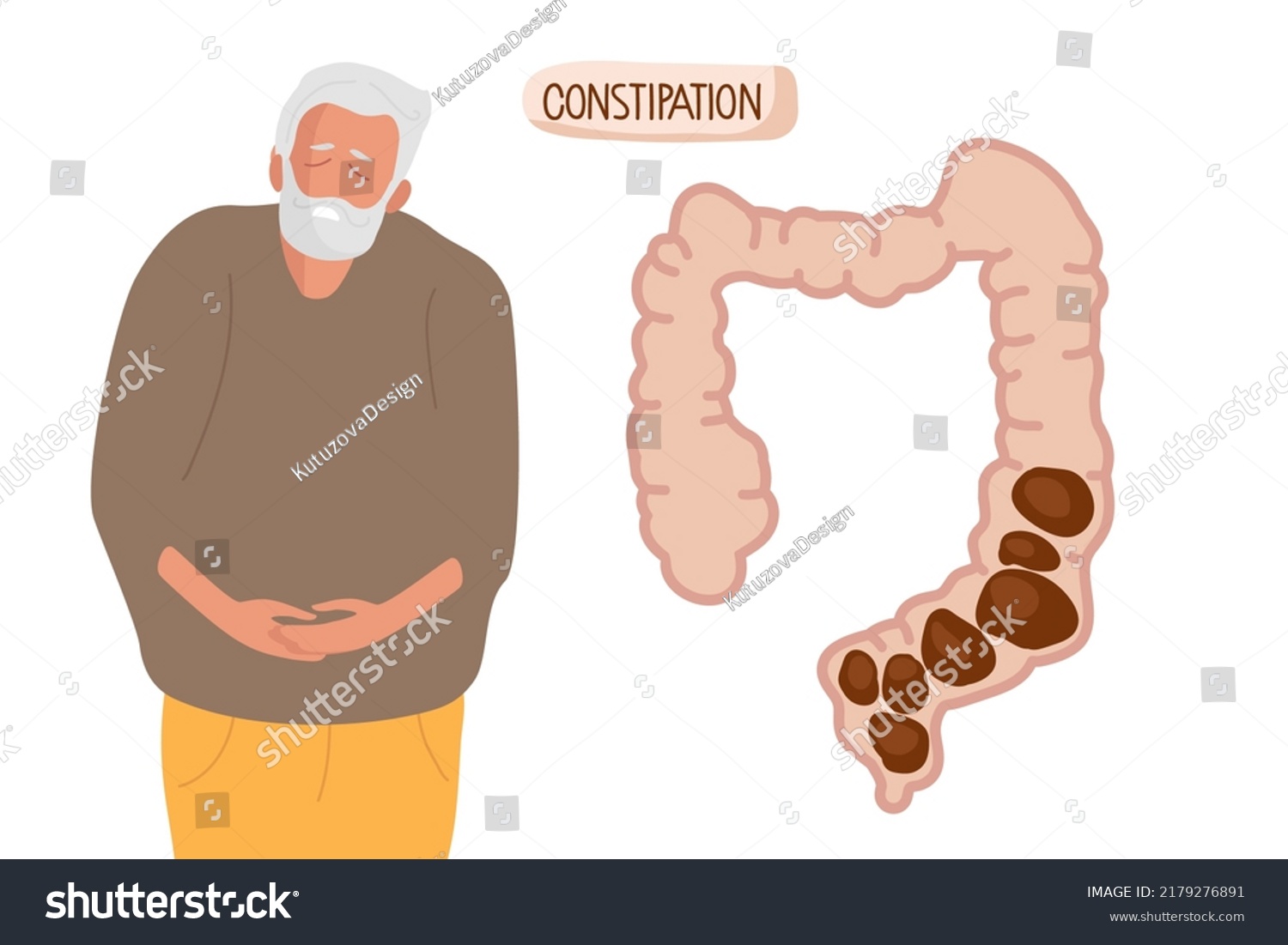 abdominal-pain-due-constipation-intestine-constipation-stock-vector