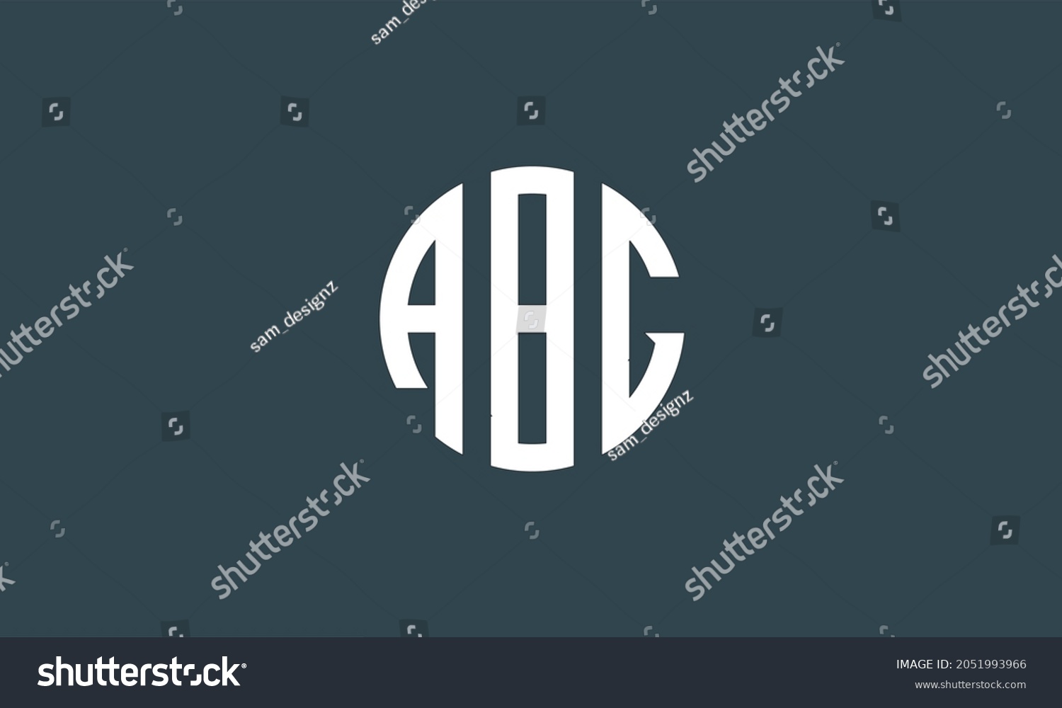 SVG of ABG Alphabet Letters Initial Circle Monogram Logo svg