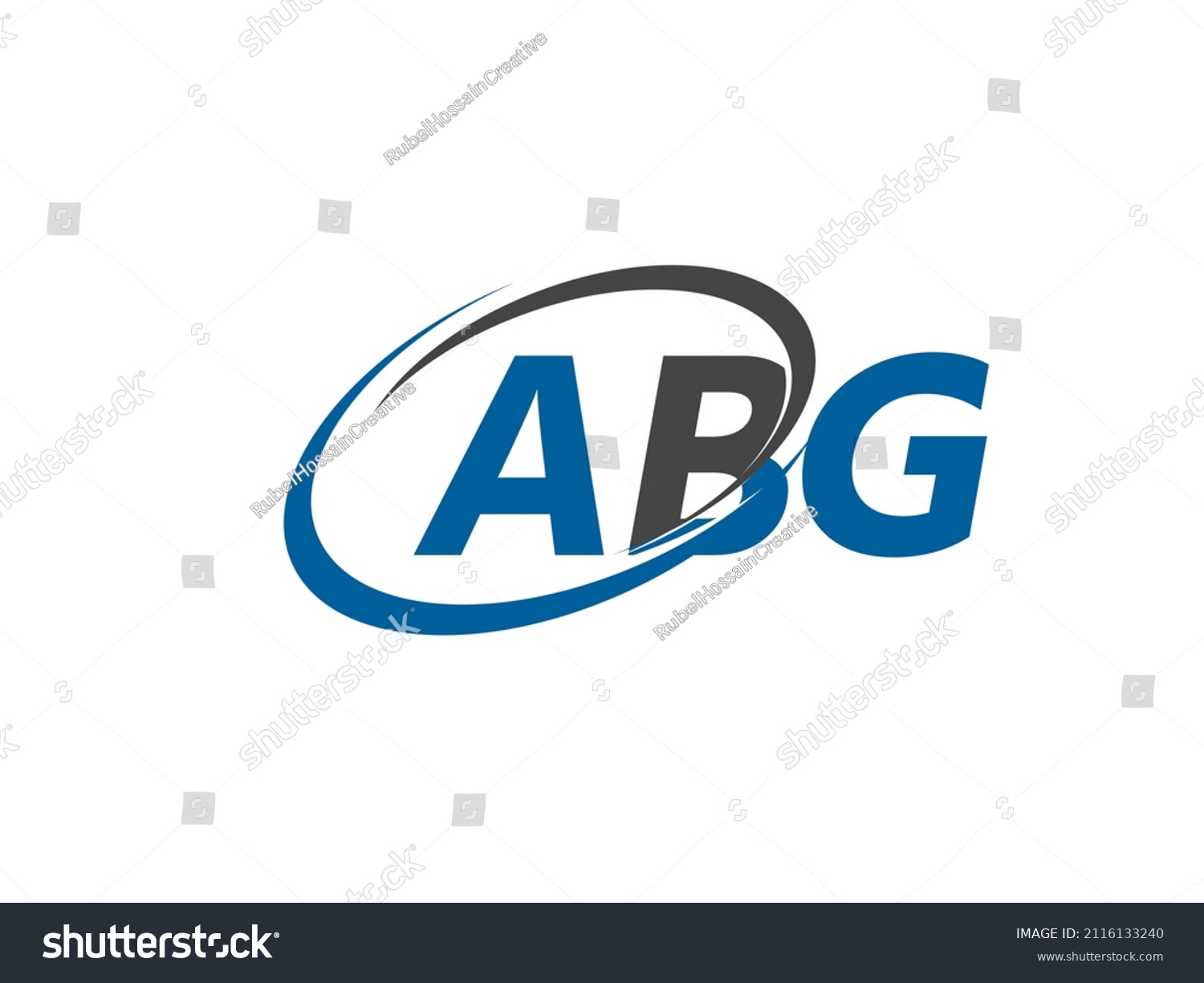 SVG of ABG letter creative modern elegant swoosh logo design svg