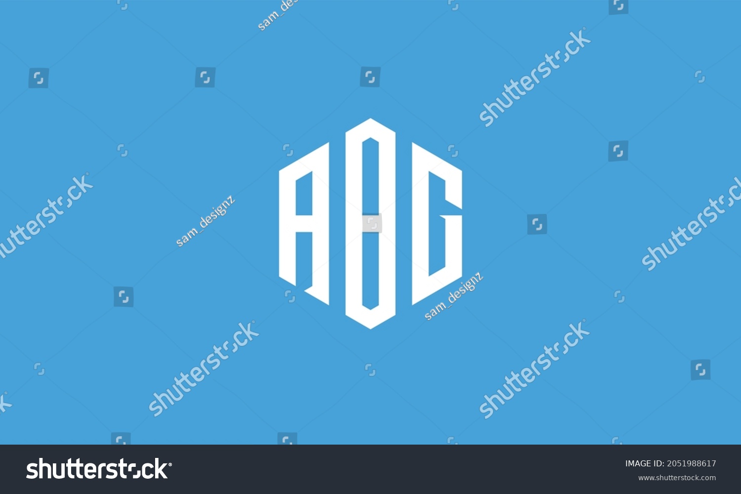 SVG of ABG Letter Initial Hexagon Logo svg