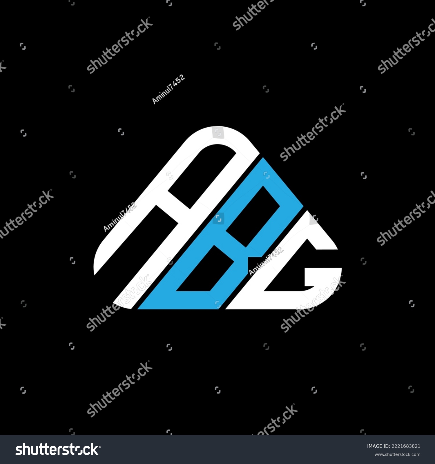 SVG of ABG letter logo creative design with vector graphic, ABG simple and modern logo in triangle shape. svg