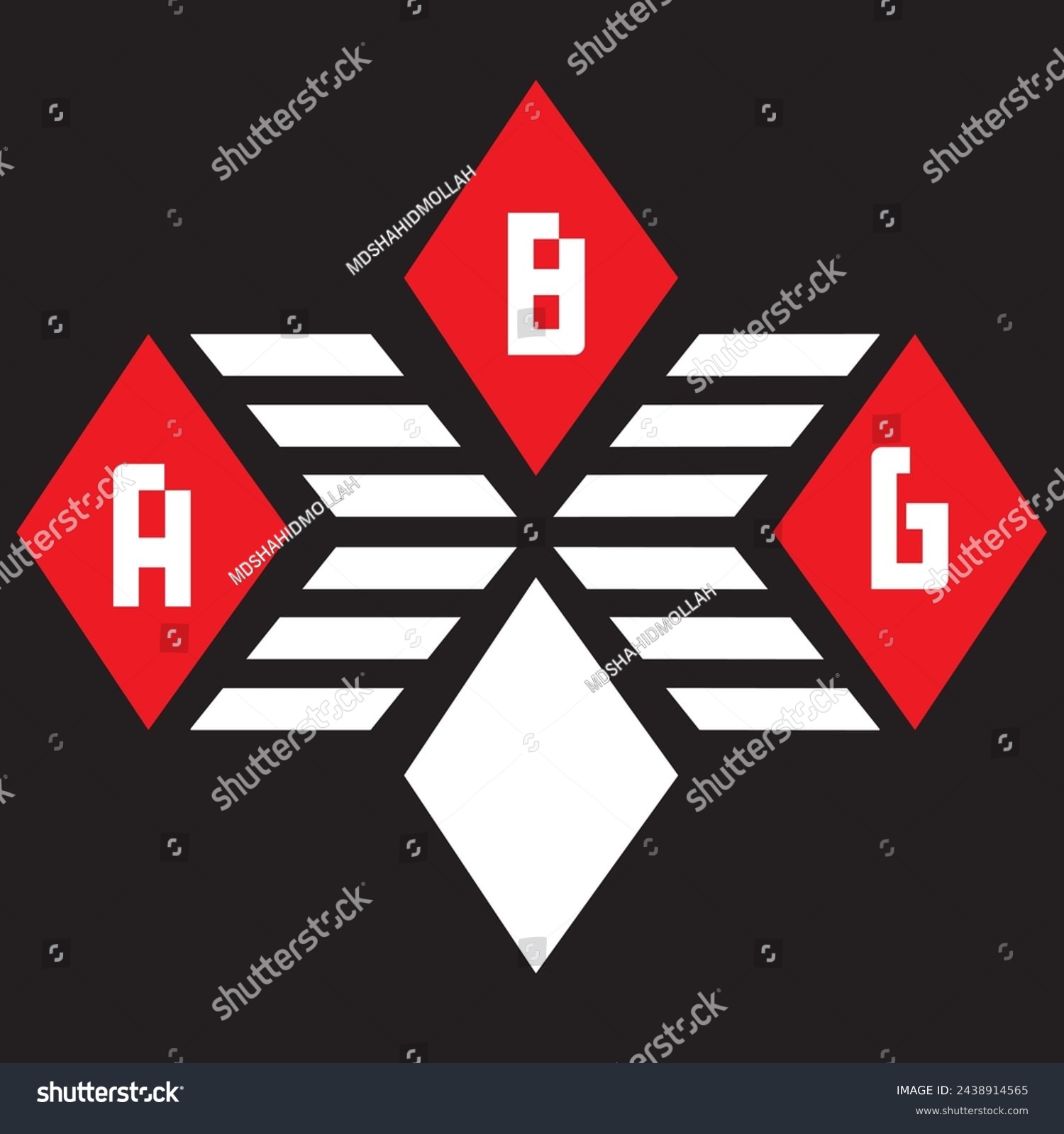 SVG of ABG letter logo vector design  red an white, black color background ABG letter logo - icon design
 svg