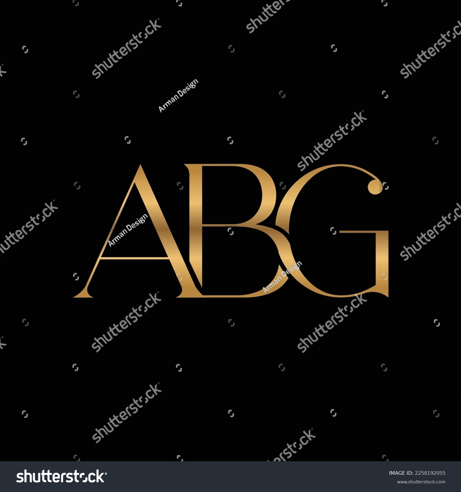SVG of ABG Luxury Monogram initial letters logo Design svg