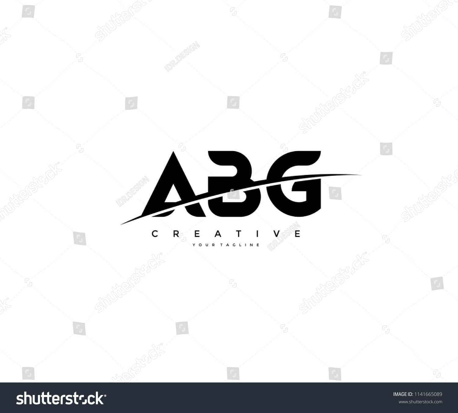 SVG of ABG Swoosh Cut Logo Design svg