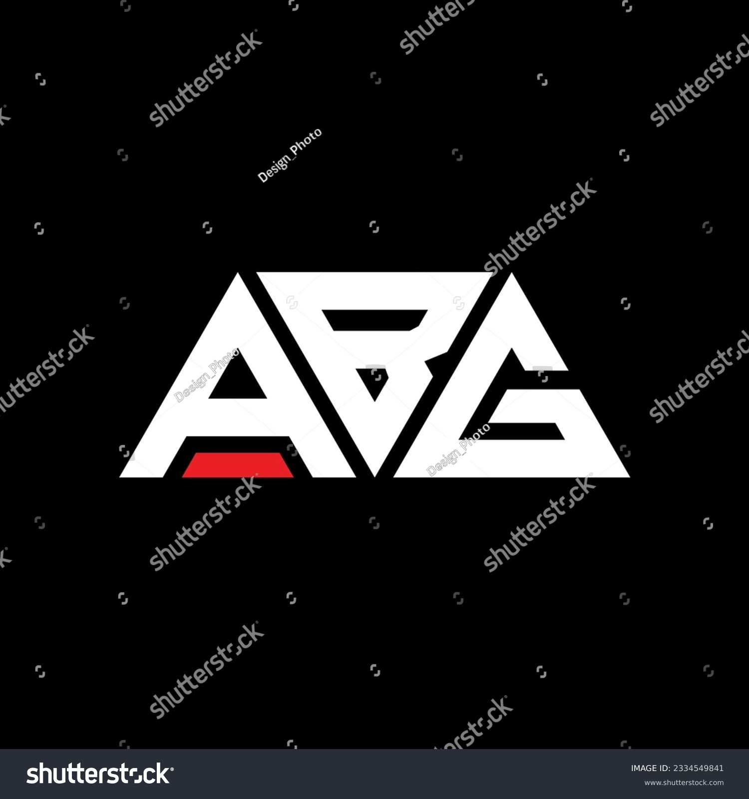 SVG of ABG triangle letter logo design with triangle shape. ABG triangle logo design monogram. ABG triangle vector logo template with red color. ABG triangular logo Simple, Elegant, and Luxurious design. svg