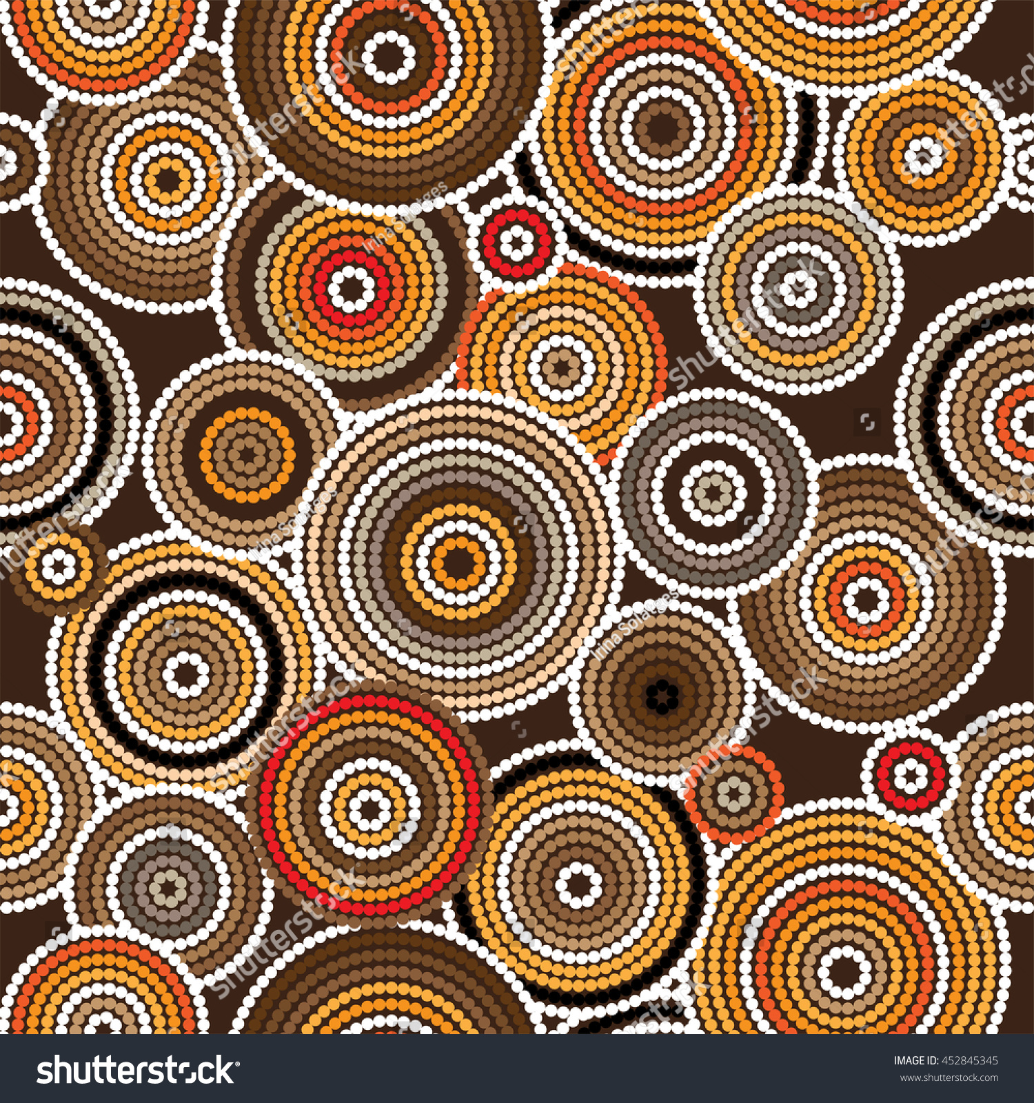 Aboriginal Art Vector Seamless Background Stock Vector (Royalty Free ...