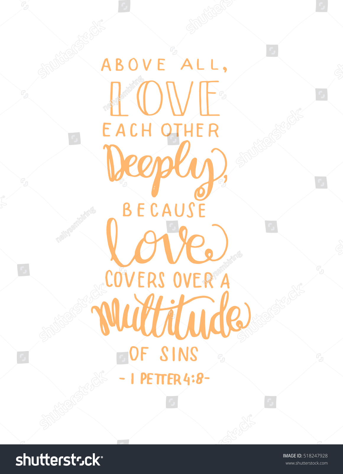 above all love each other deeply love frame Hand Lettered quote Bible