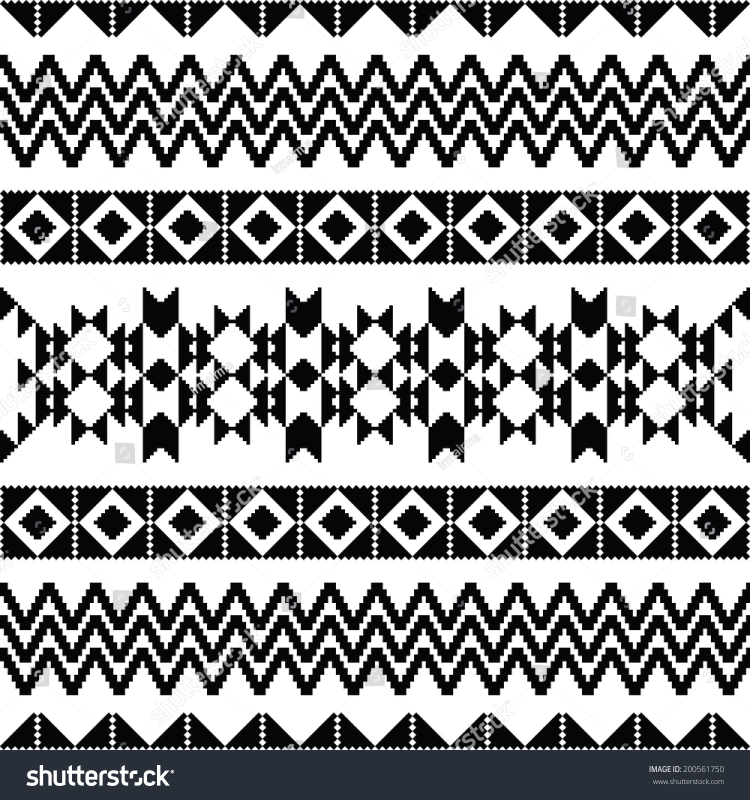 Absract Geometric Seamless Pattern In Ethnic Style Stock Vector ...