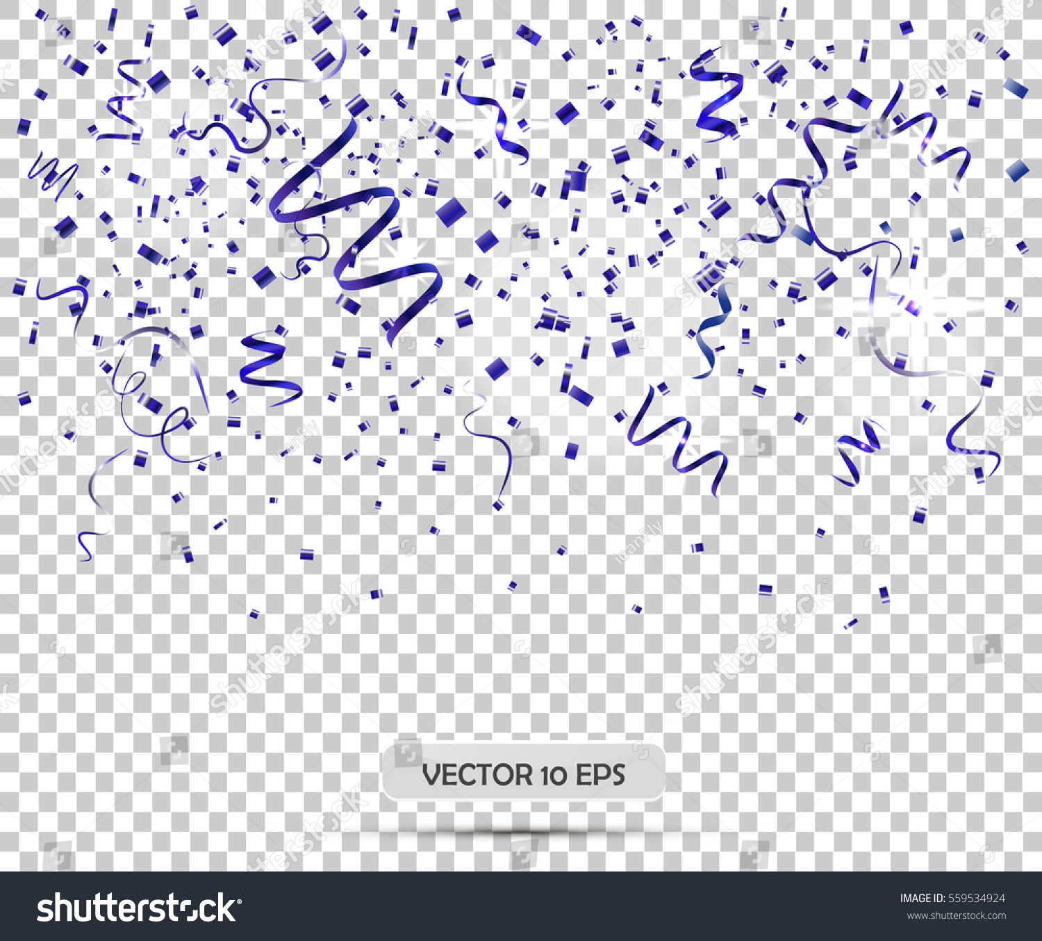 Abstract Background Blue Confetti On Transparent Stock Vector (Royalty