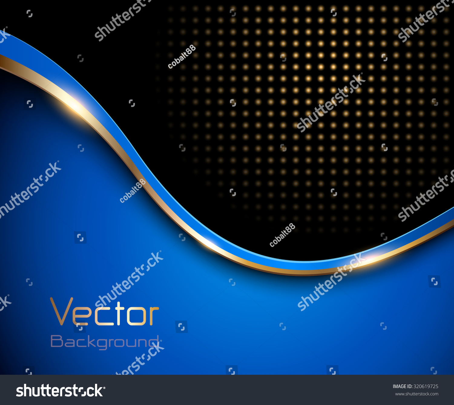Abstract Background Blue Gold Wave Dotted Vectores En Stock 320619725