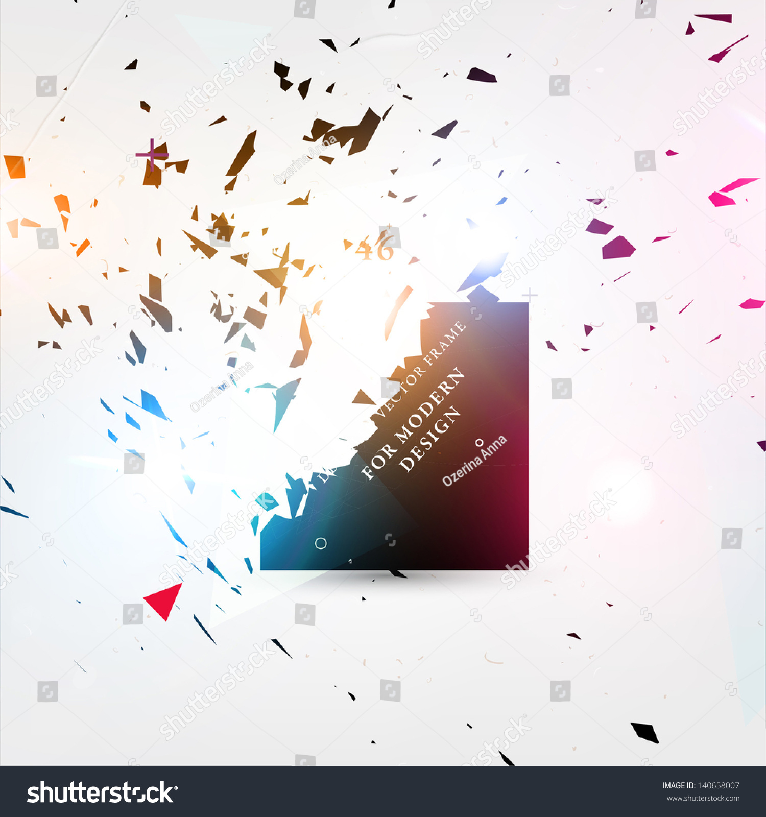 Abstract Background. Broken Square. Explosion Of Black Frame. Stock ...