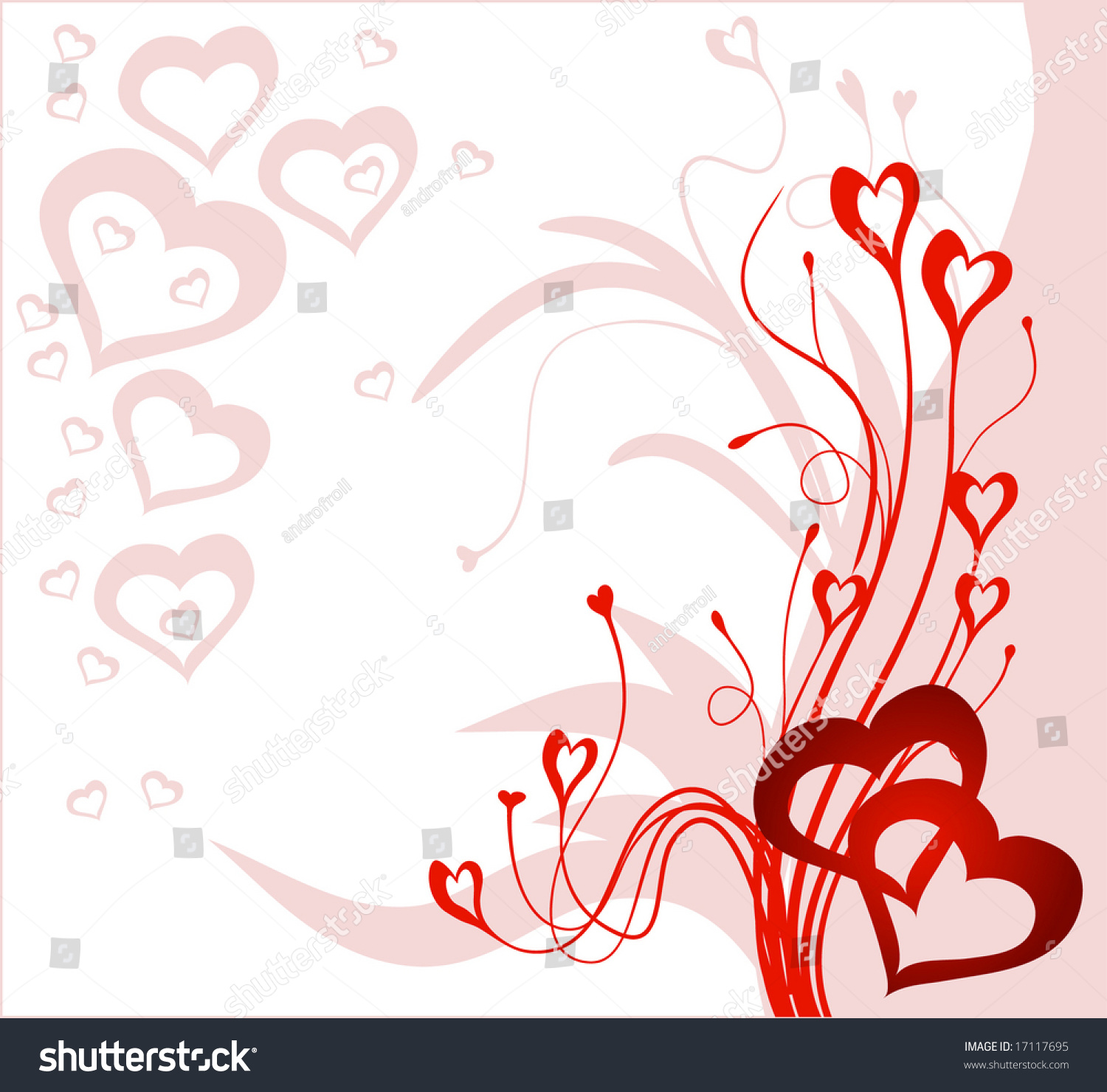 Abstract Background Love Heart Valentines Stock Vector 17117695 ...