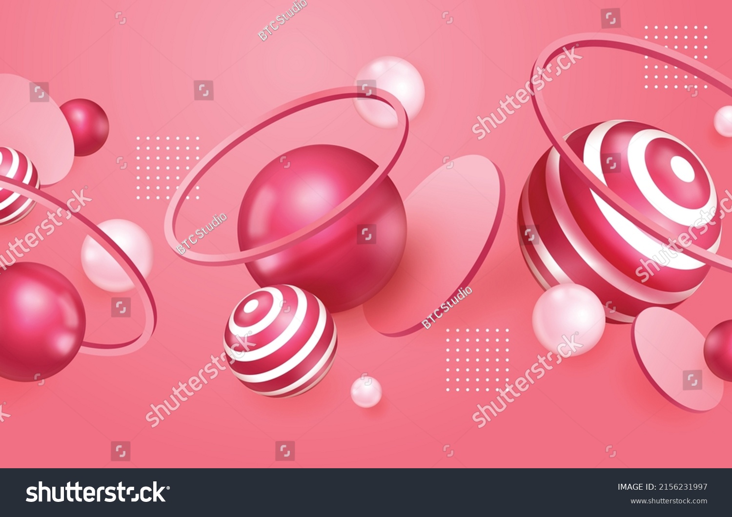 Abstract Background 3d Pink Shapes Abstract Stock Vector (Royalty Free
