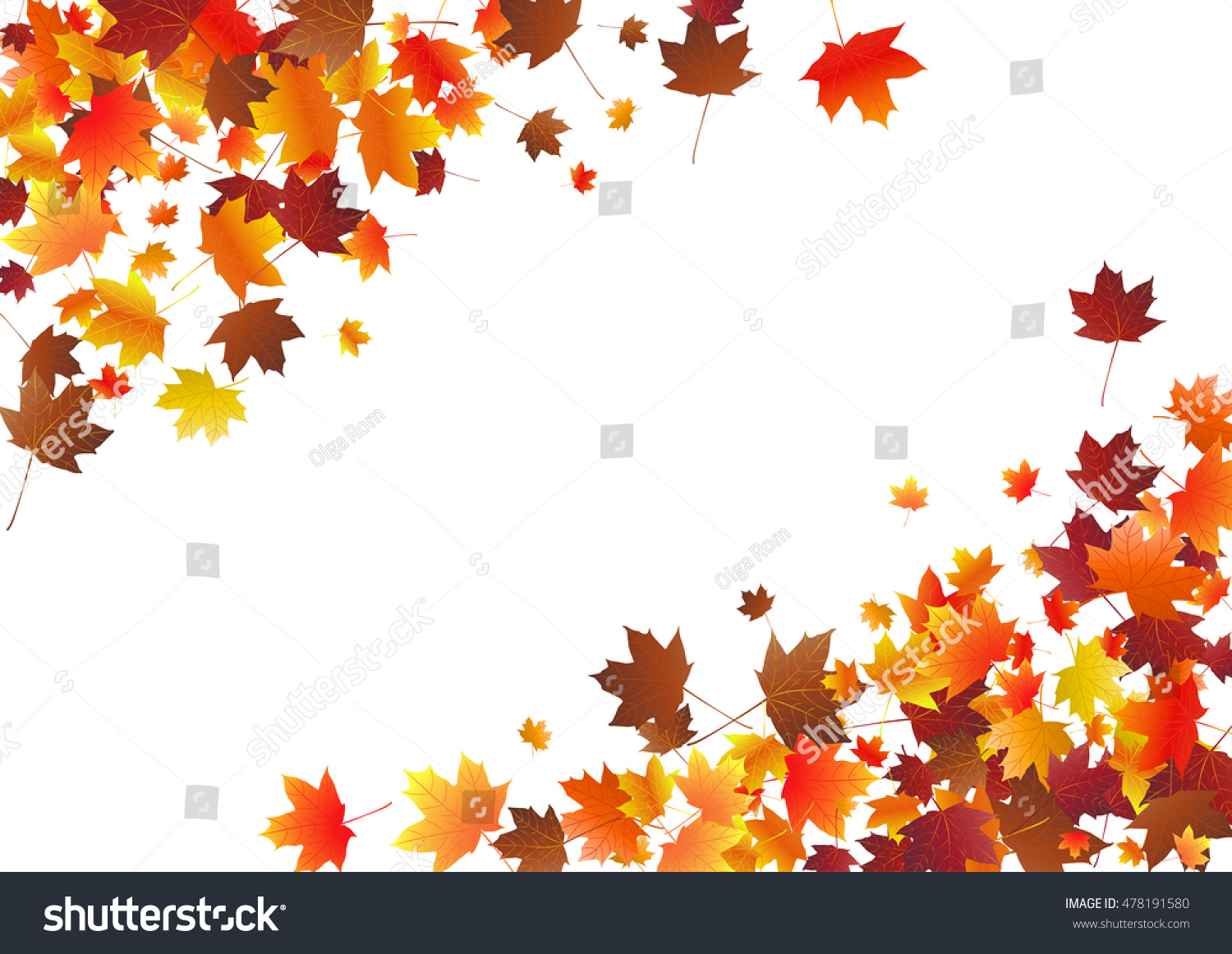 Abstract Background With Flying Maple Leaves. Fall Season Greeting Card ...