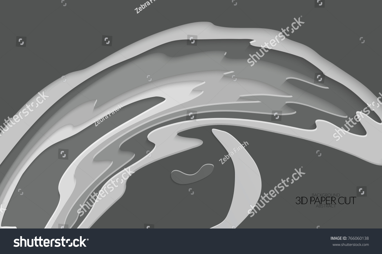 Download Abstract Banner Template 3d Paper Cut Stock Vector Royalty Free 766060138