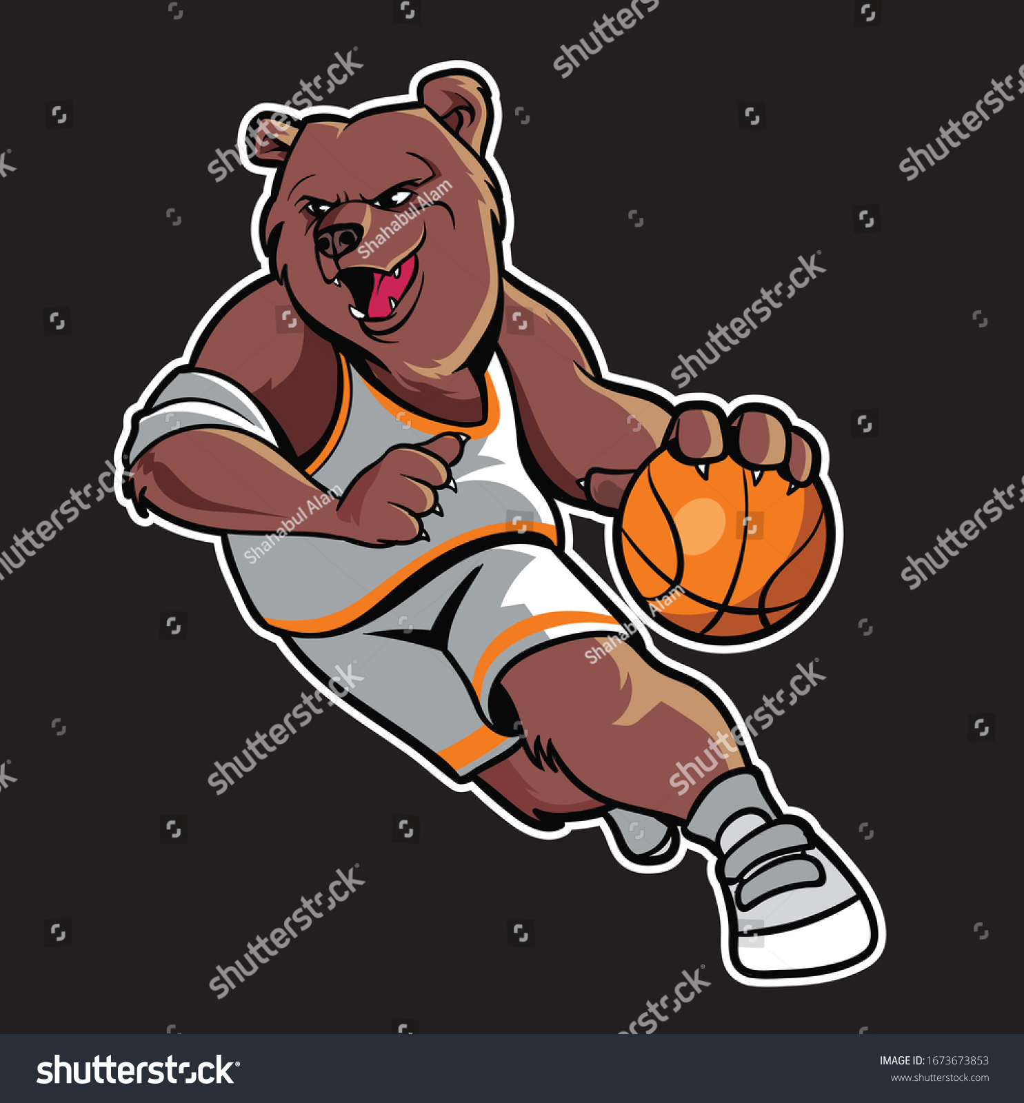 210 Grizzly playing basketball Images, Stock Photos & Vectors ...