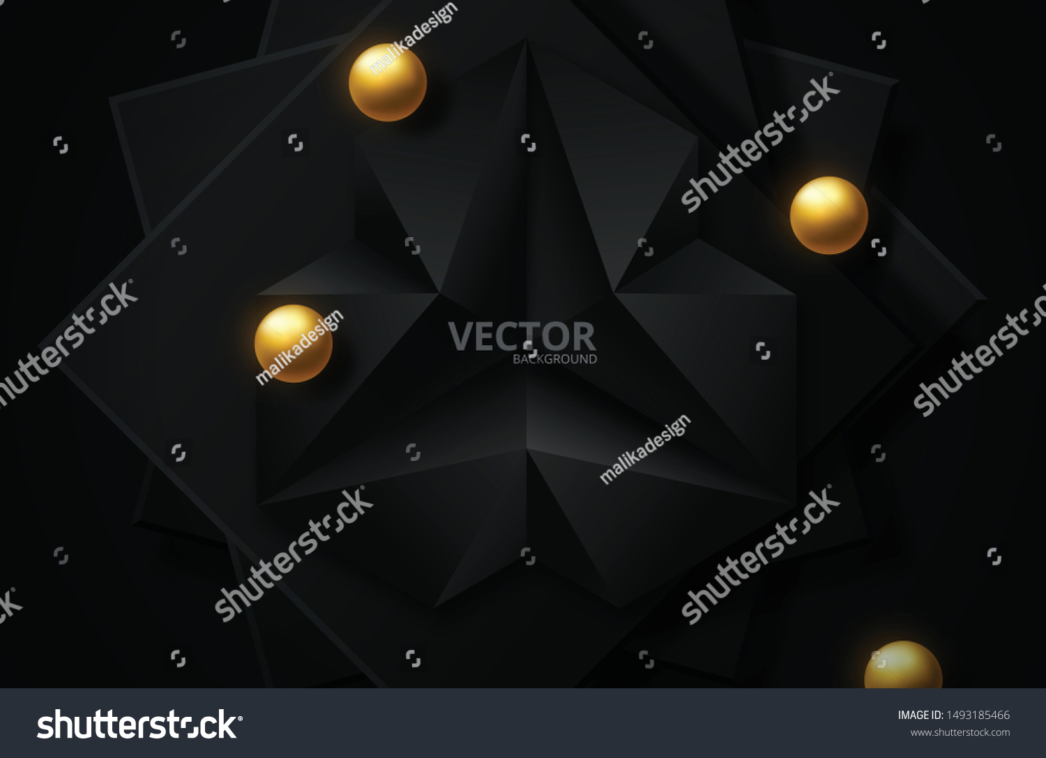Abstract Black Gold Background Stock Vector (Royalty Free) 1493185466