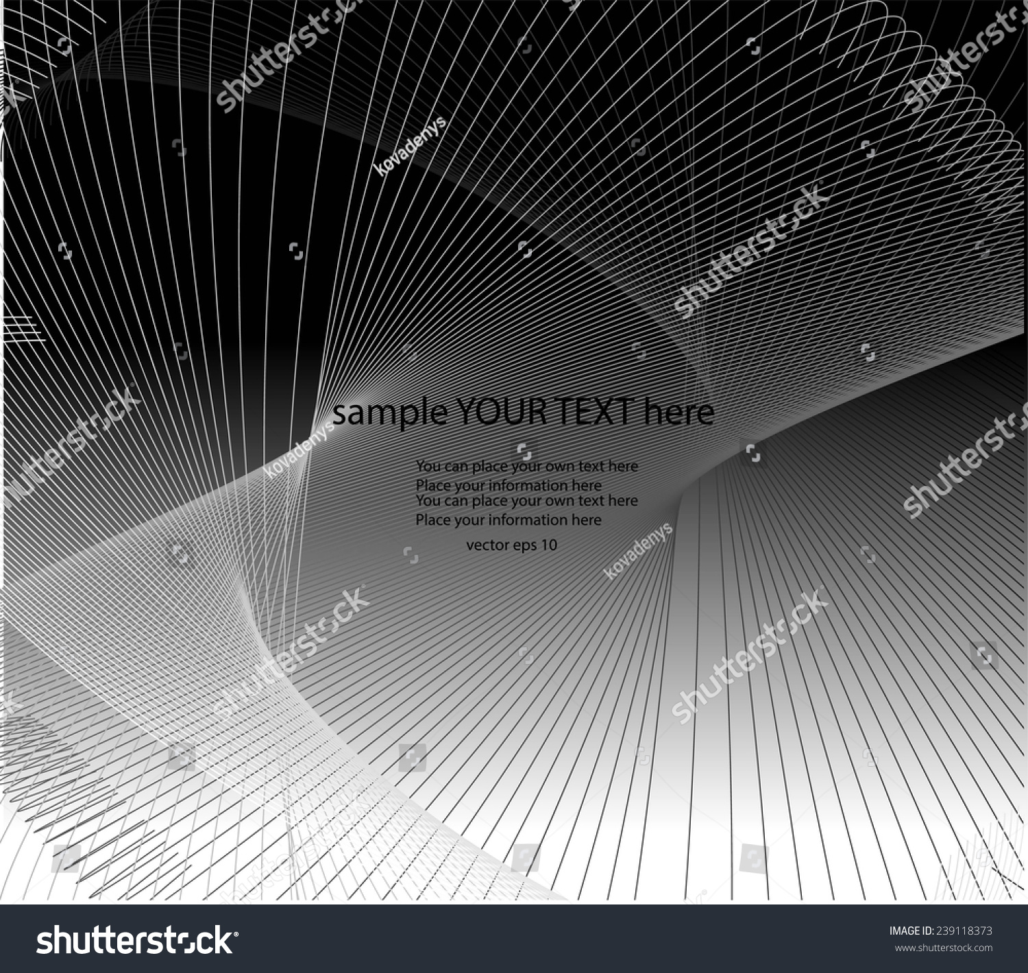 Abstract black and wait waves on gray background