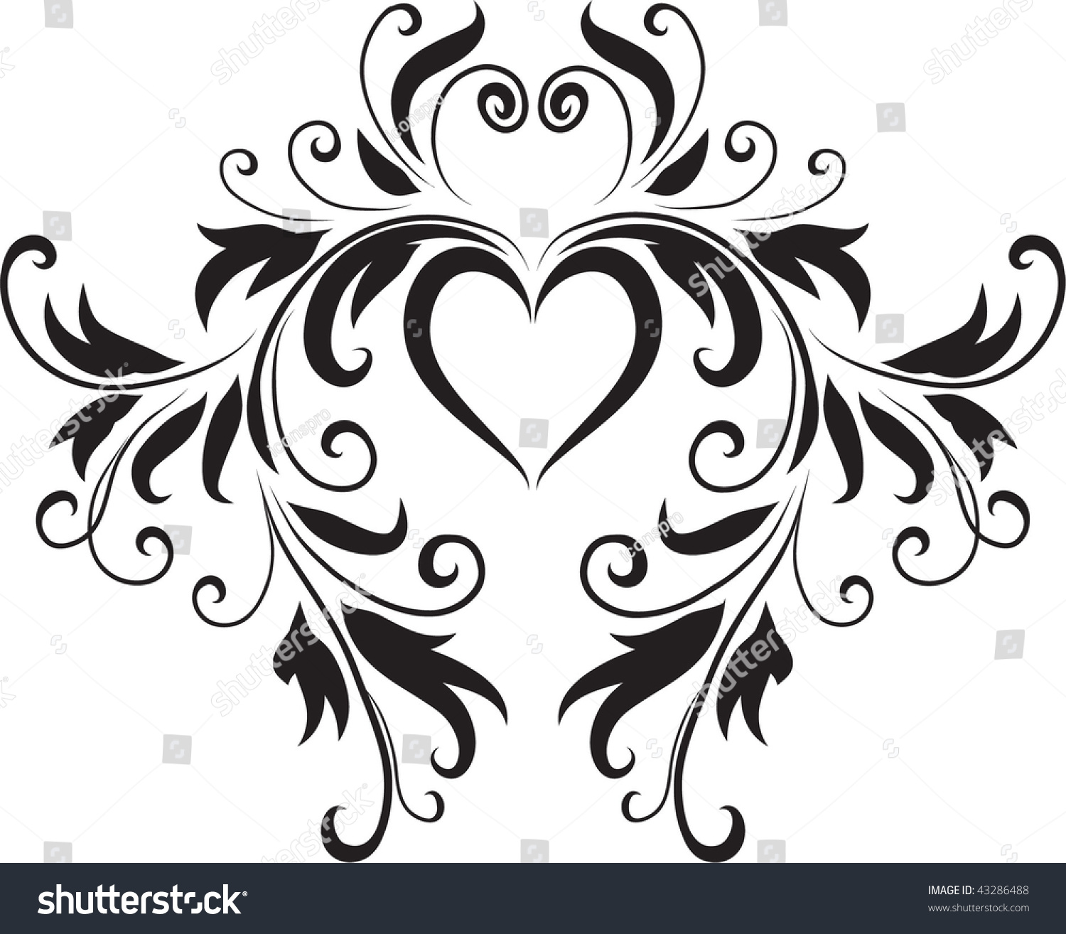 Abstract Black And White Heart Design Original Vector Illustration ...