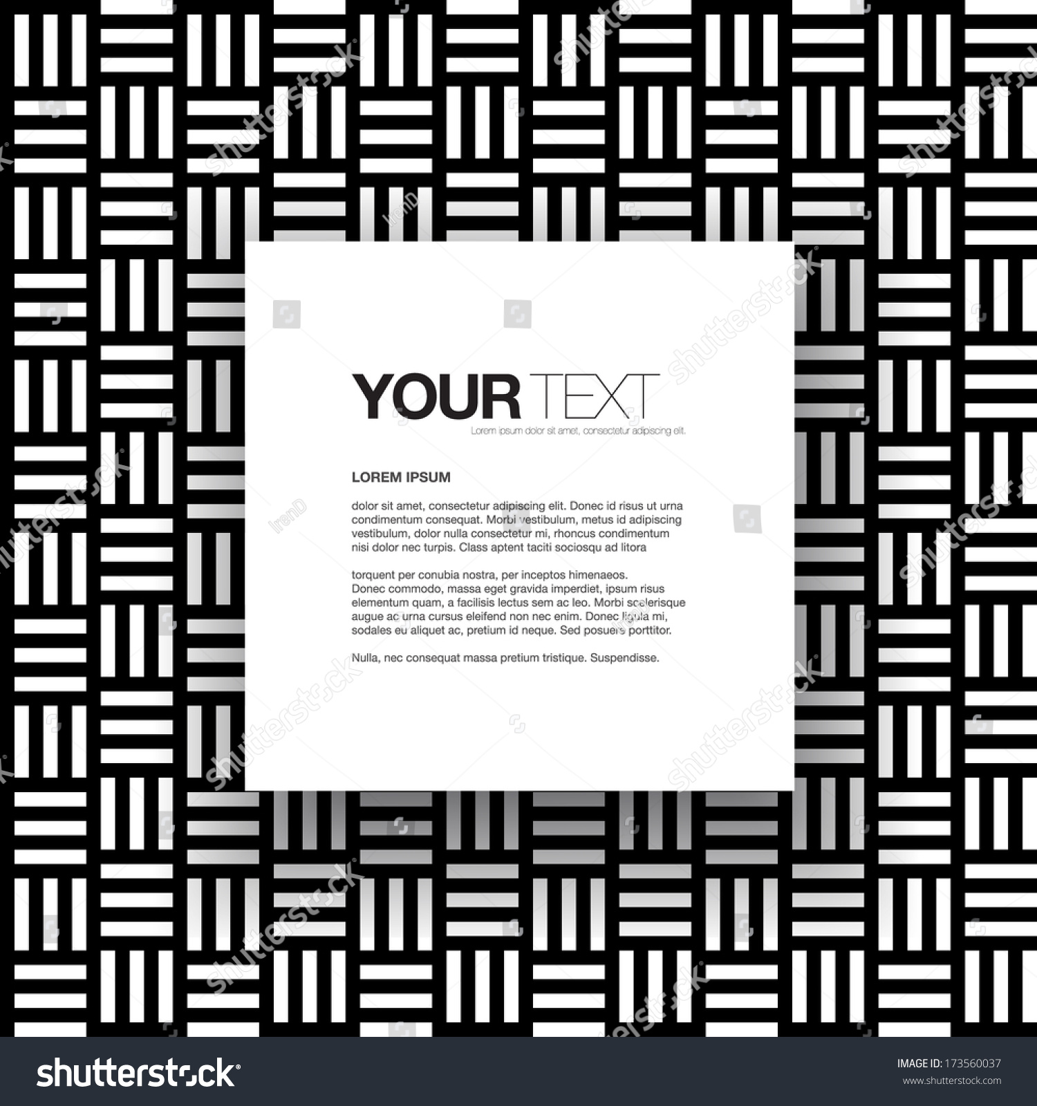 Abstract Black White Text Box Design Stock Vector (Royalty Free