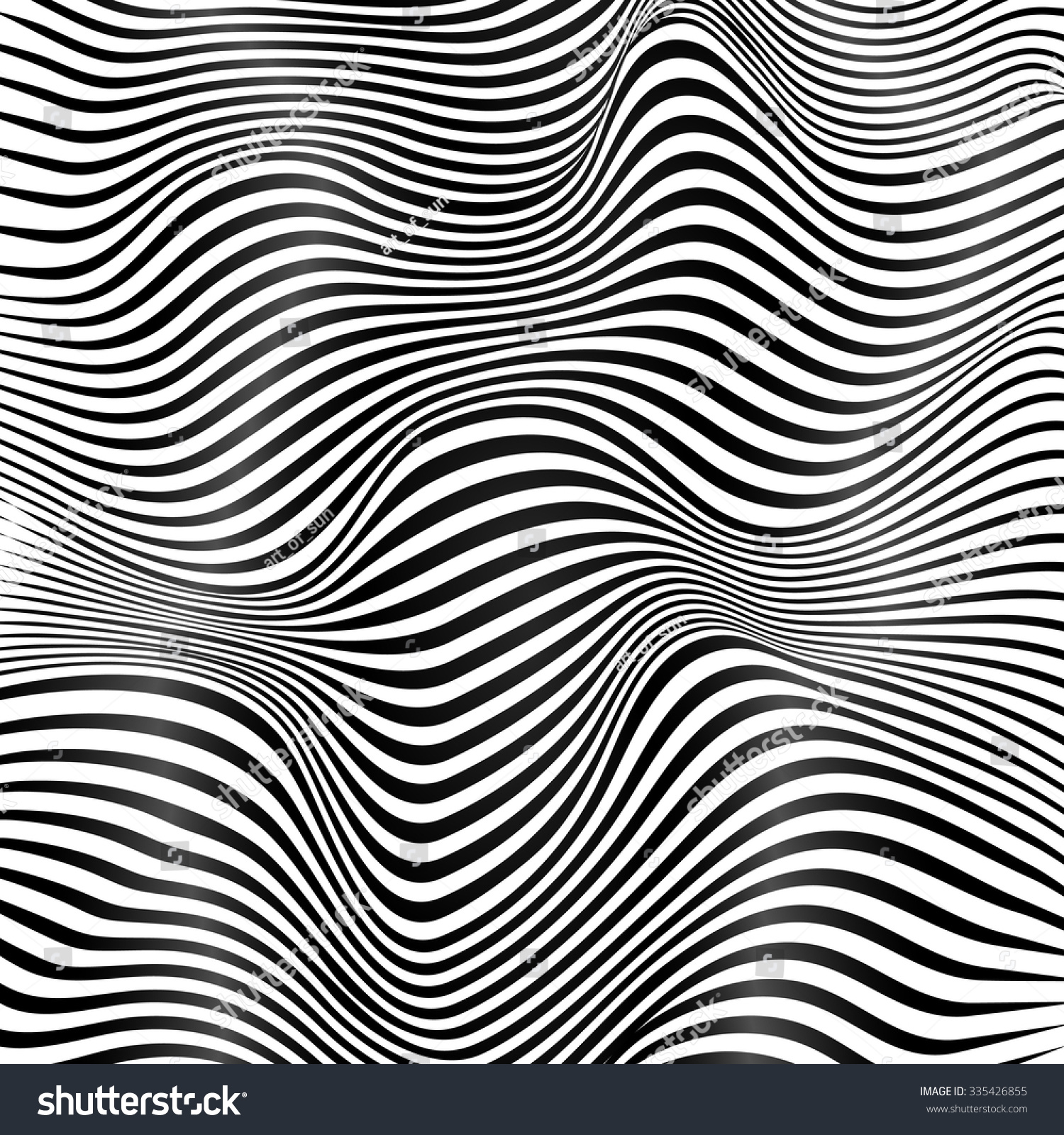 Abstract Black White Wavy Stripes Vector Stock Vector 335426855 ...