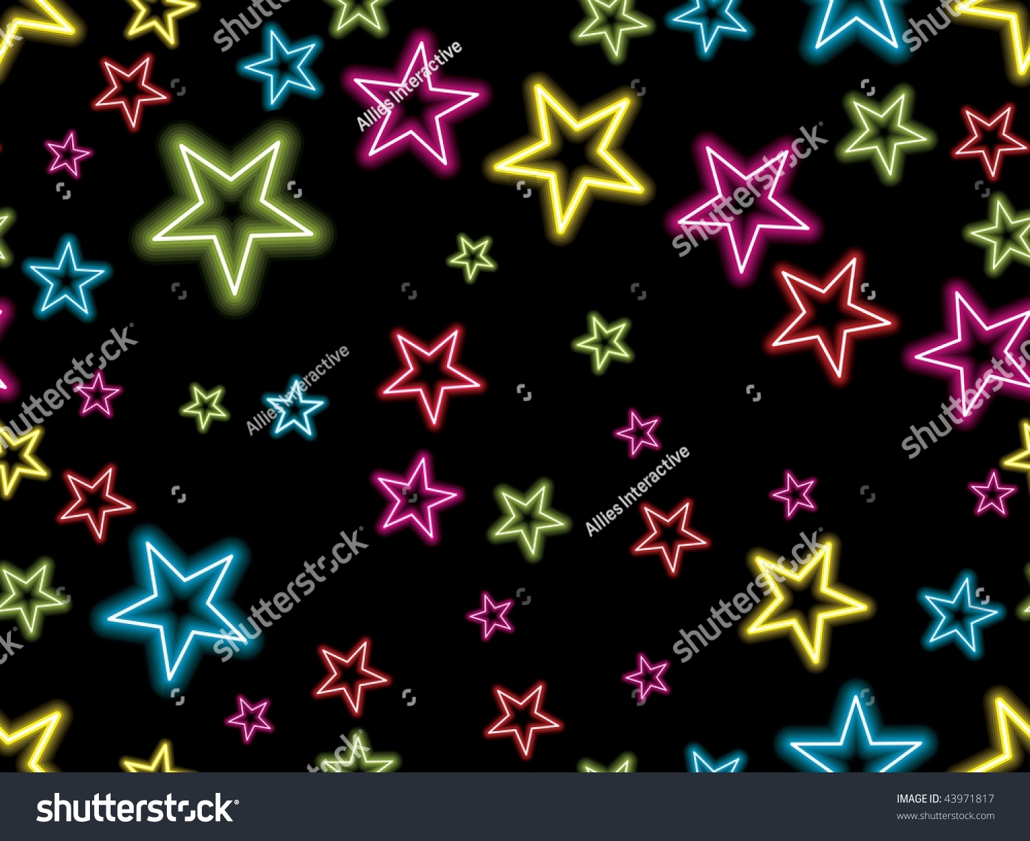 Abstract Black Background Colorful Star Illustration Stock Vector 