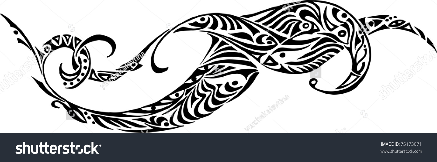 Abstract Black Pattern Tattoo Vector Illustration Stock Vector (Royalty ...