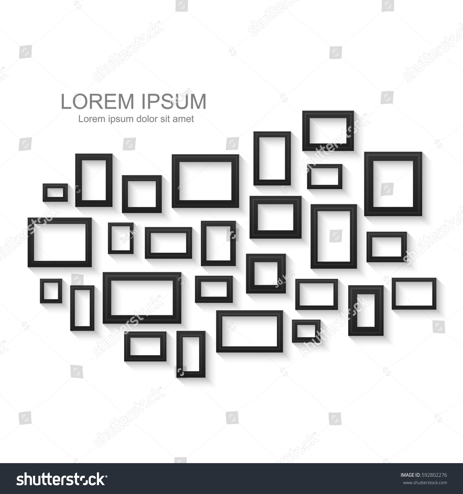 Abstract Black Picture Frames Background Stock Vector (Royalty Free