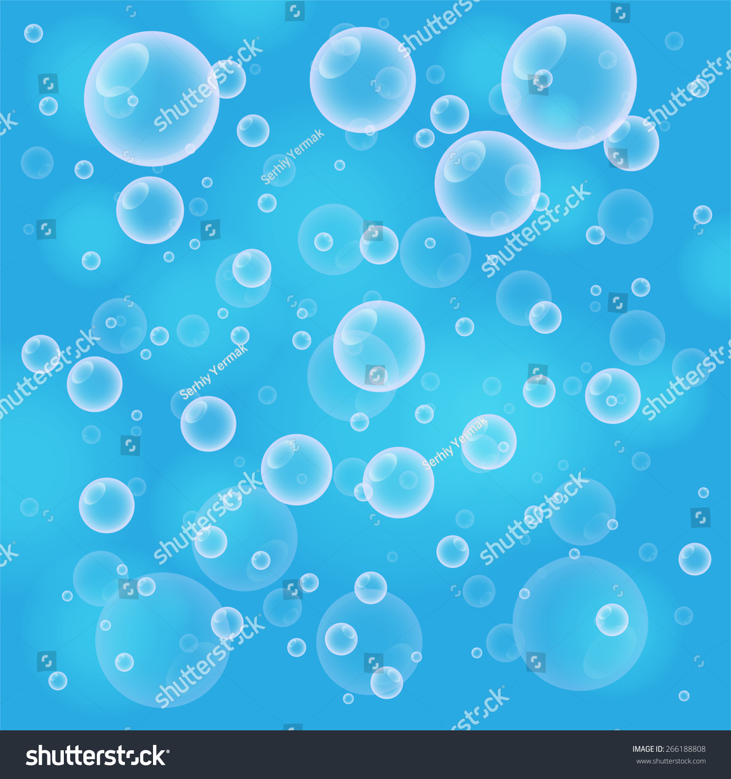 Abstract Blue Background Bubbles Wallpaper Stock Vector 266188808