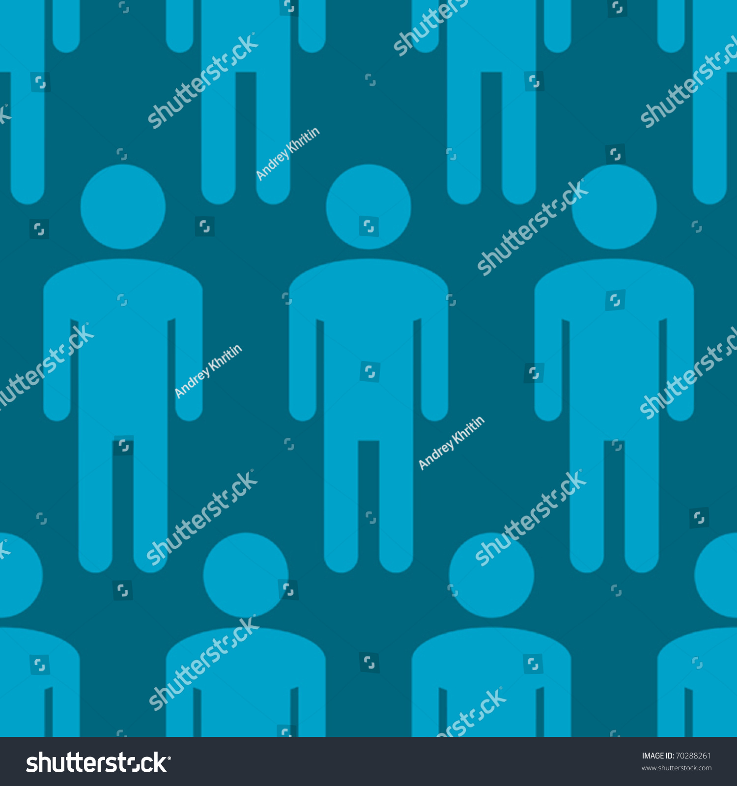Abstract Blue Background With Silhouettes Of Men. Seamless Pattern For ...