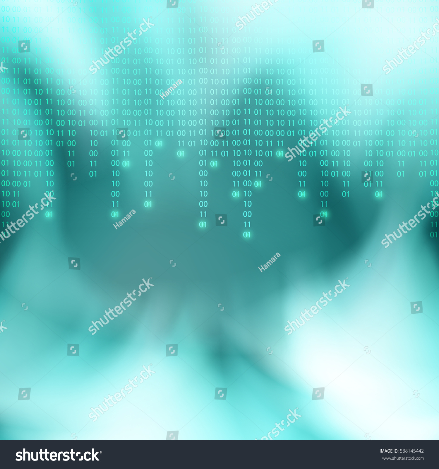 Abstract Blue Binary Code Background Matrix: เวกเตอร์สต็อก (ปลอดค่า ...