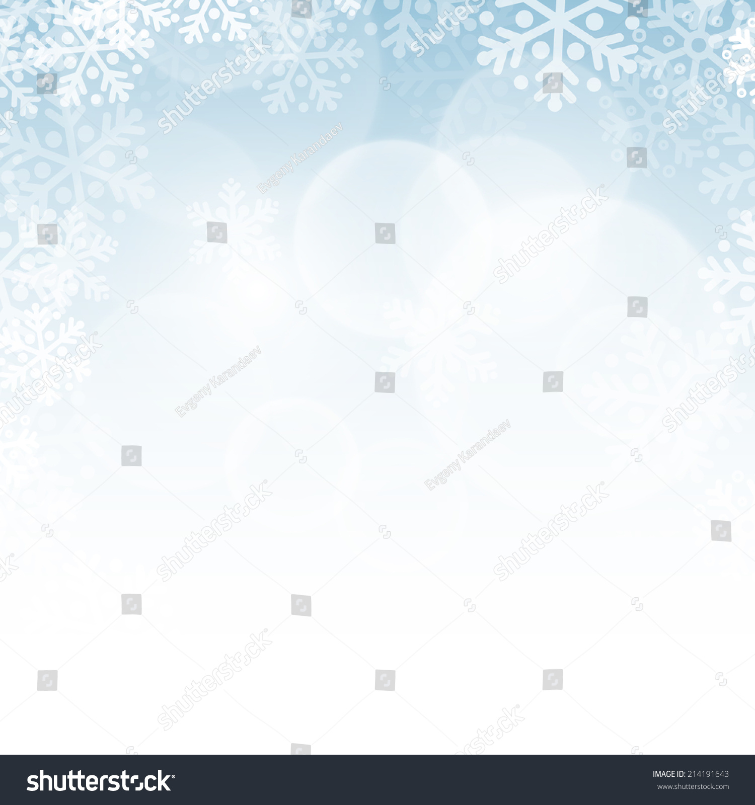 Abstract Blue Christmas Background With Snowflakes Stock Vector Illustration 214191643