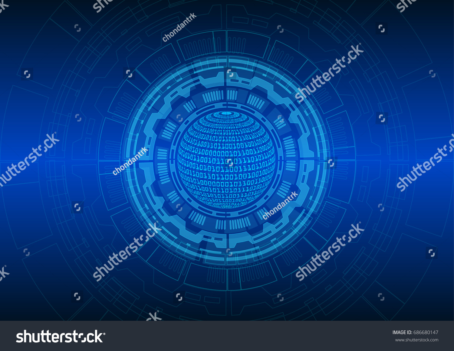 Abstract Blue Circle Technology Background Technology: vector de stock ...